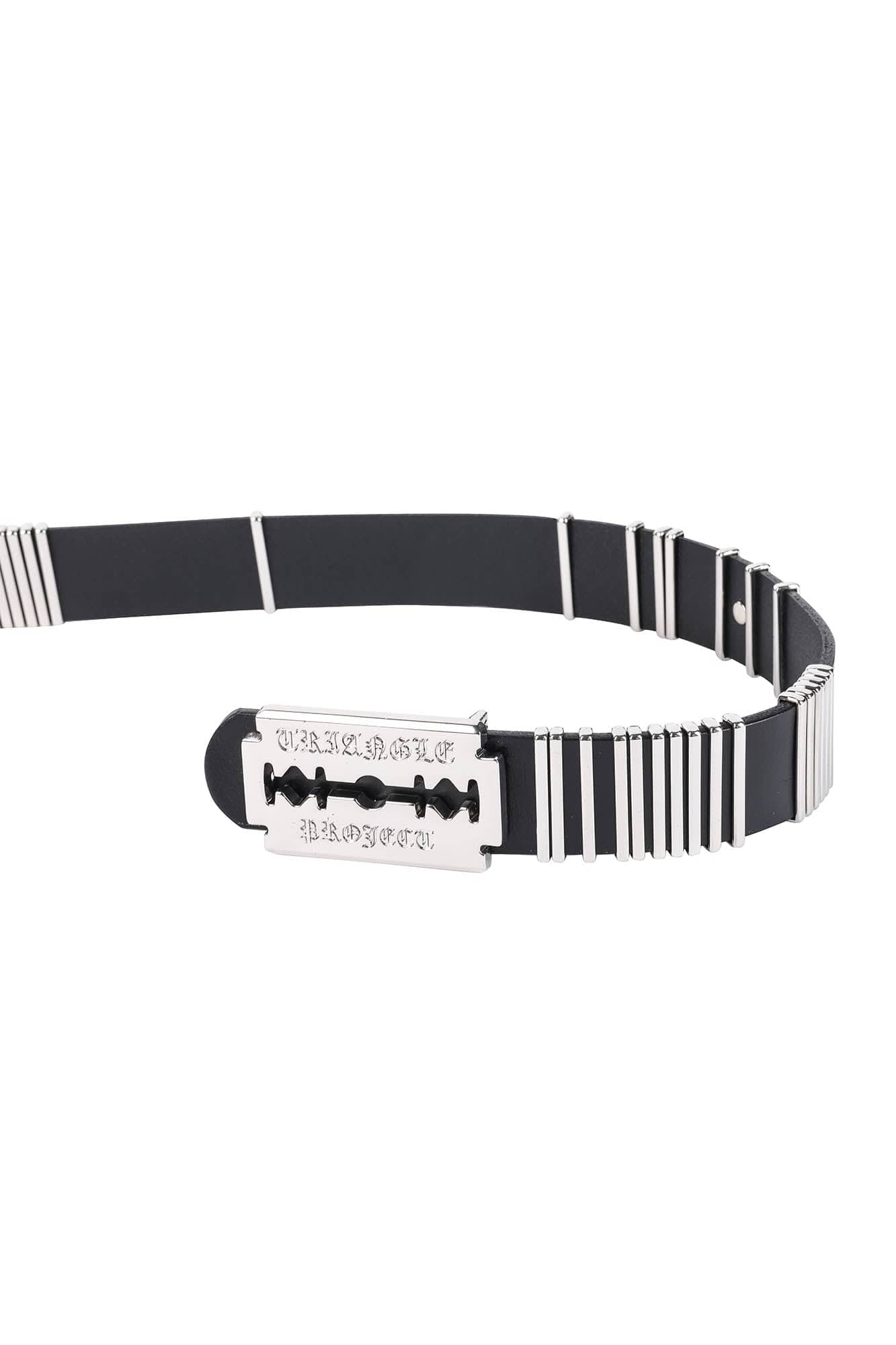 TRIANGLE PROJECT Razor Blade Sanskrit Buckle Belt