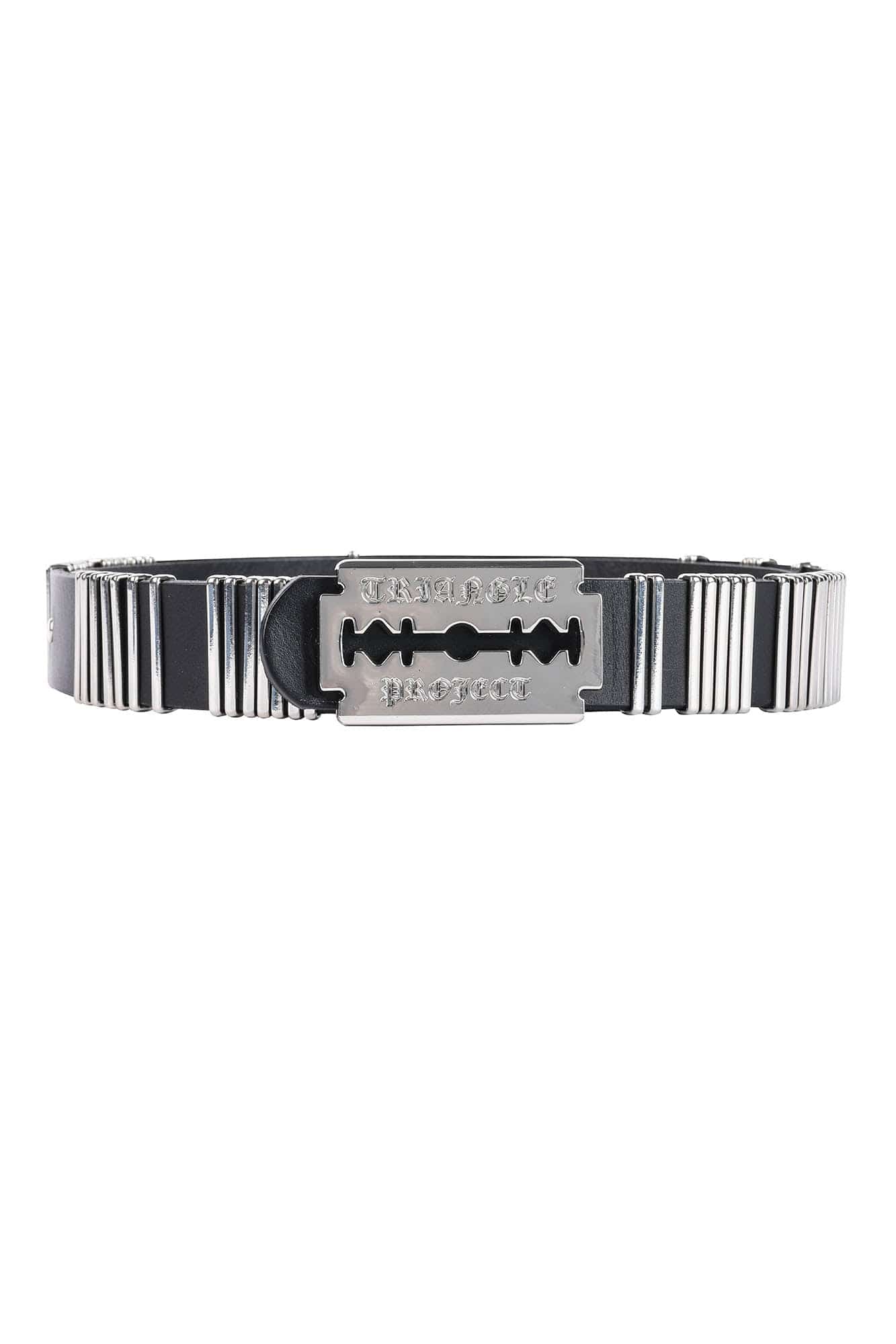 TRIANGLE PROJECT Razor Blade Sanskrit Buckle Belt