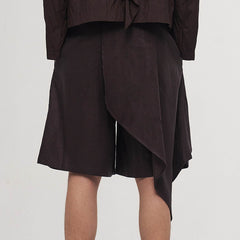 ILNya Nieternite Nifutur Asymmetrical Draped Pleated Shorts