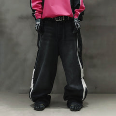 RTVG Washed Patchwork Baggy Jeans