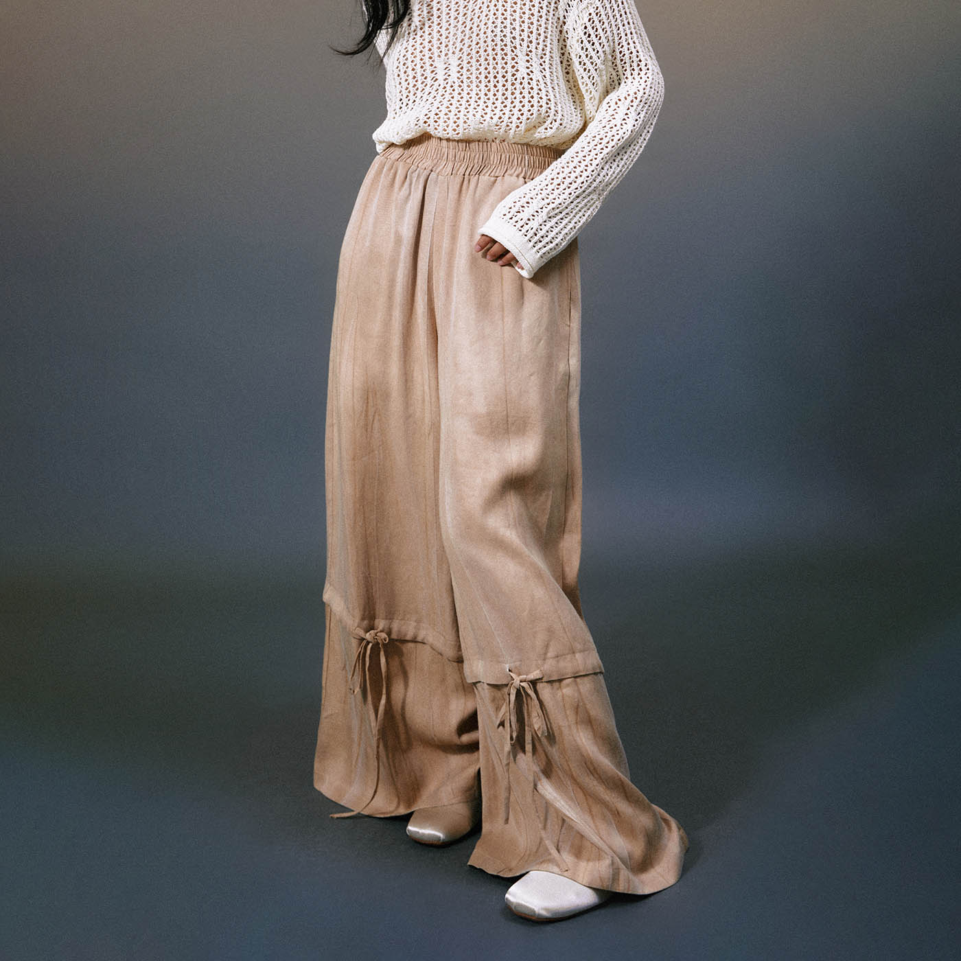 1997 POSTOFFICE Spliced Drawstring Wide-Leg Pants