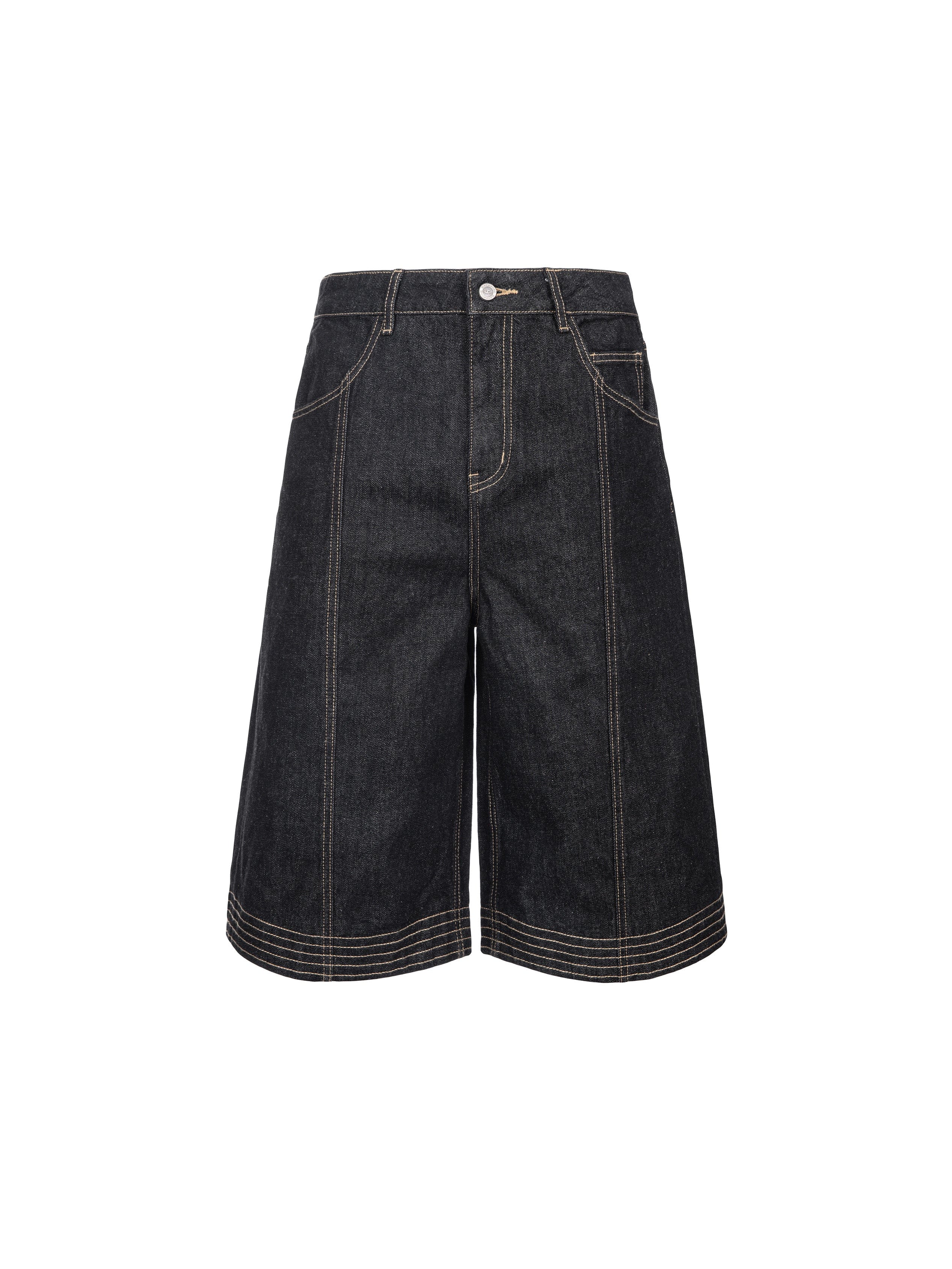CATSSTAC Contrast Stitch Middle Spliced Raw Denim Jeans