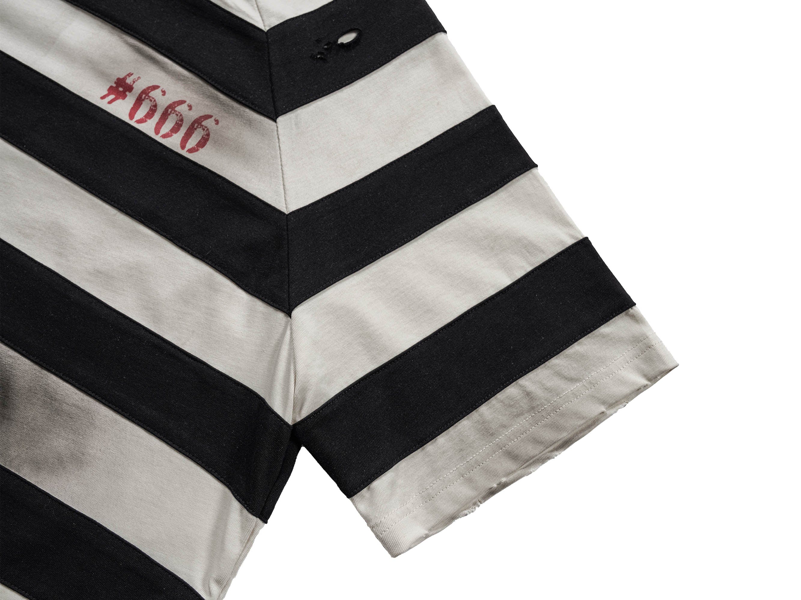 UNDERWATER The Jailbird Distressed Striped T-Shirt