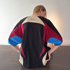 MIICHOUS Racing Contrast Panel Spliced Oversized T-Shirt
