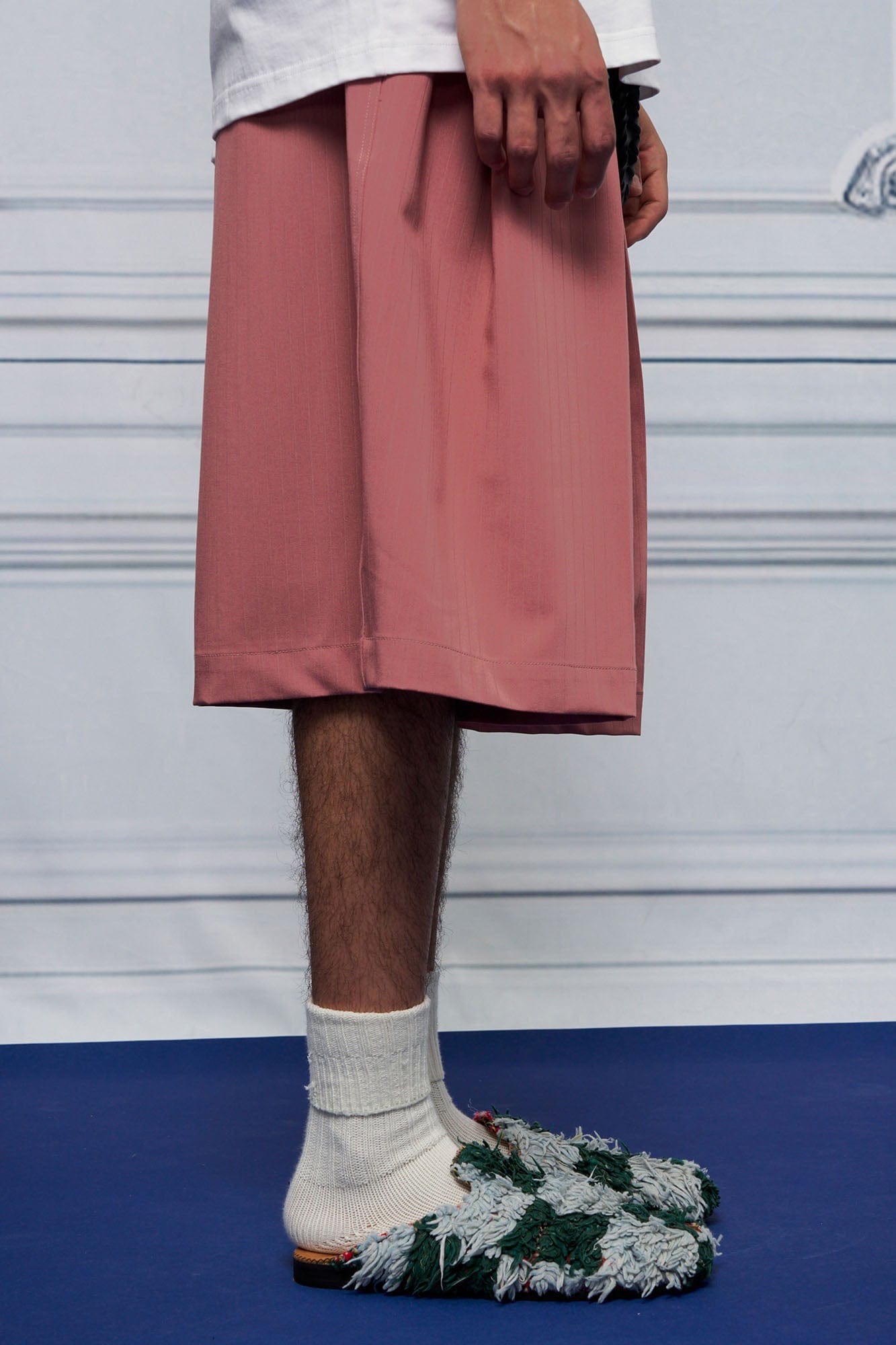 UNLIMITED MOTE Pleated Wide-Leg Drawstring Shorts Rose Pink