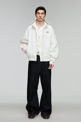 OPICLOTH Embroidered Logo Stand Collar Raglan Jacket