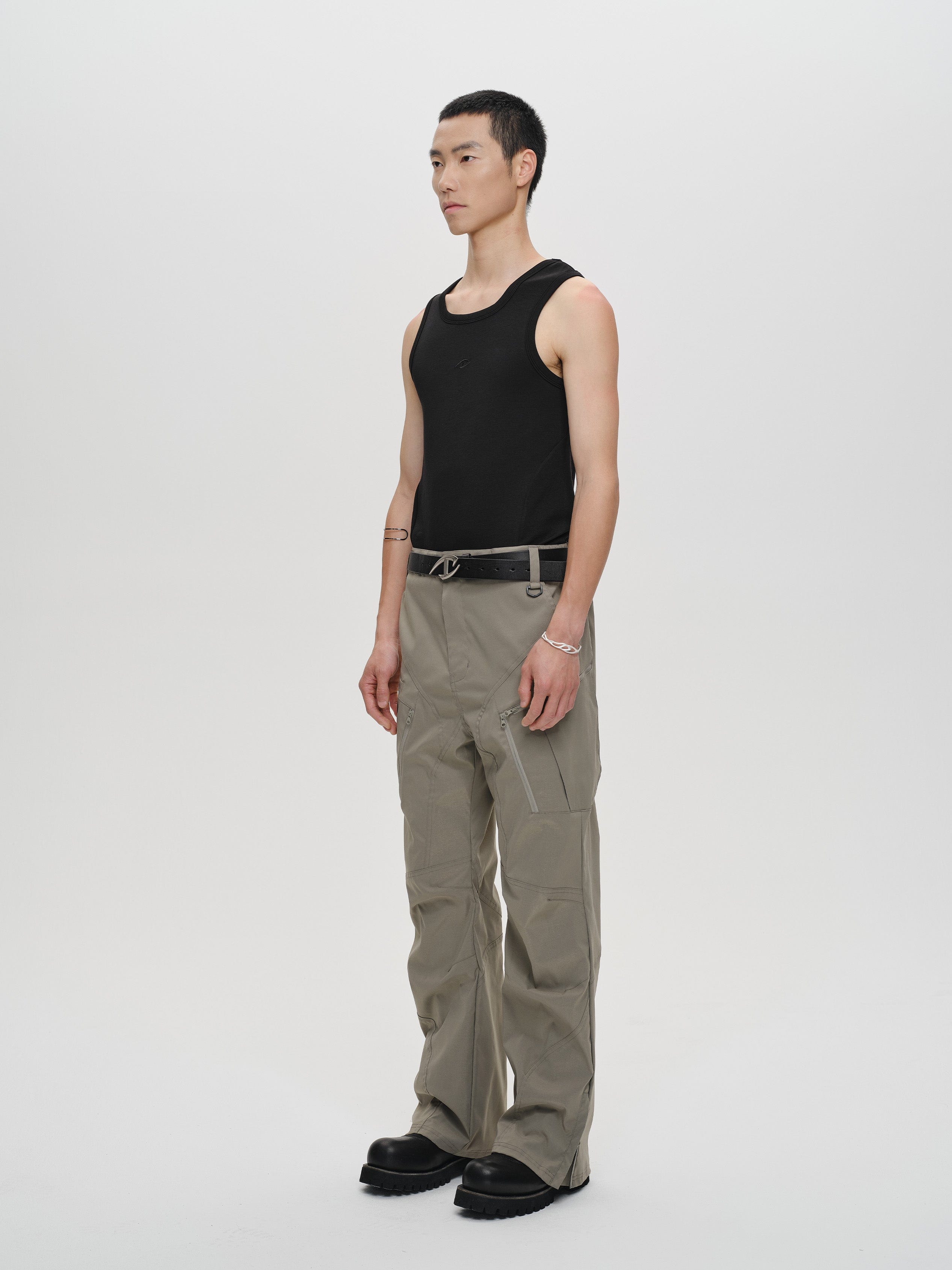 CATSSTAC Tech Paneled Zipper Pockets Elastic Waist Pants