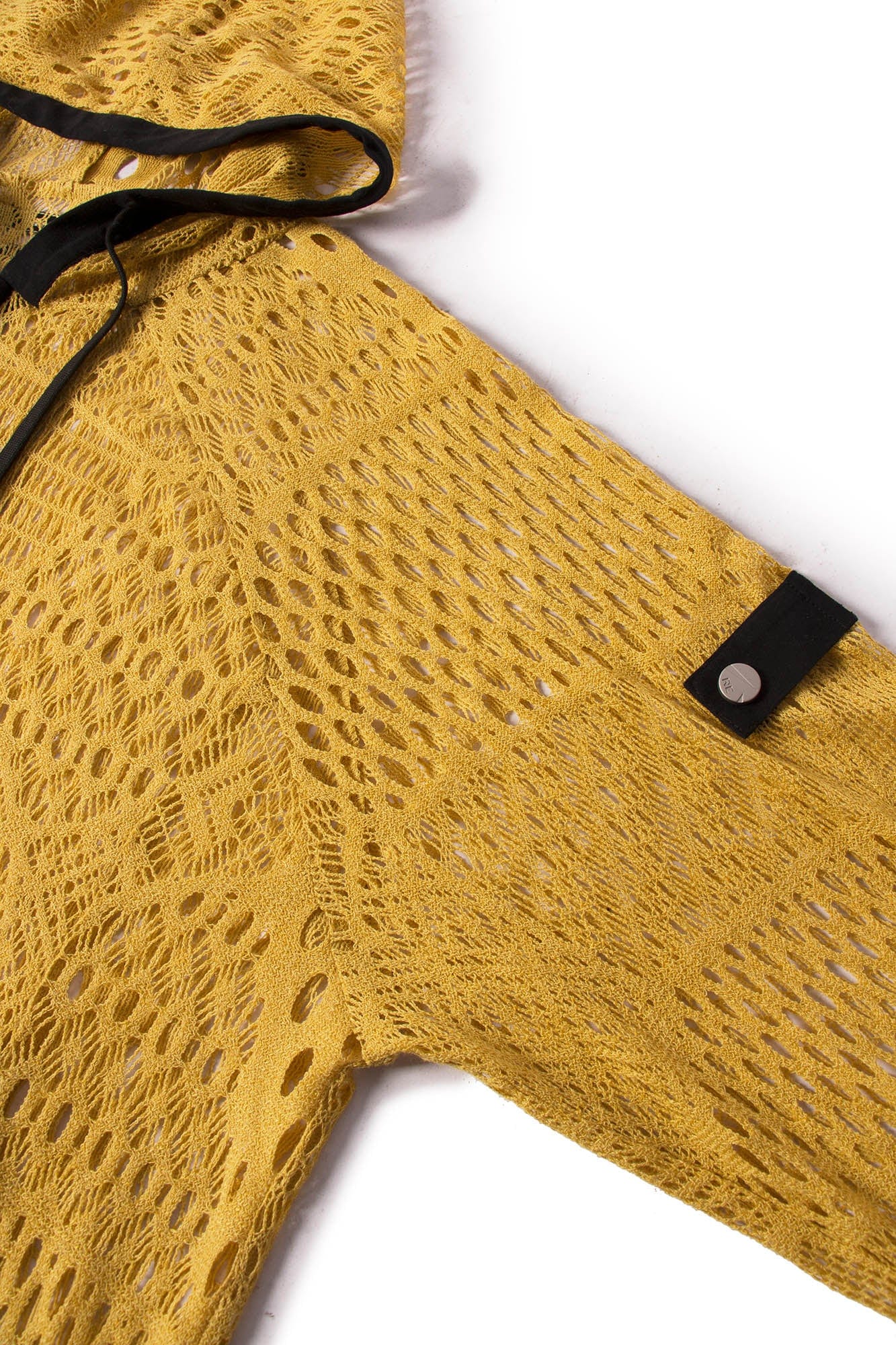 RELABEL Patchwork Crochet Mesh Zip-Up Hoodie