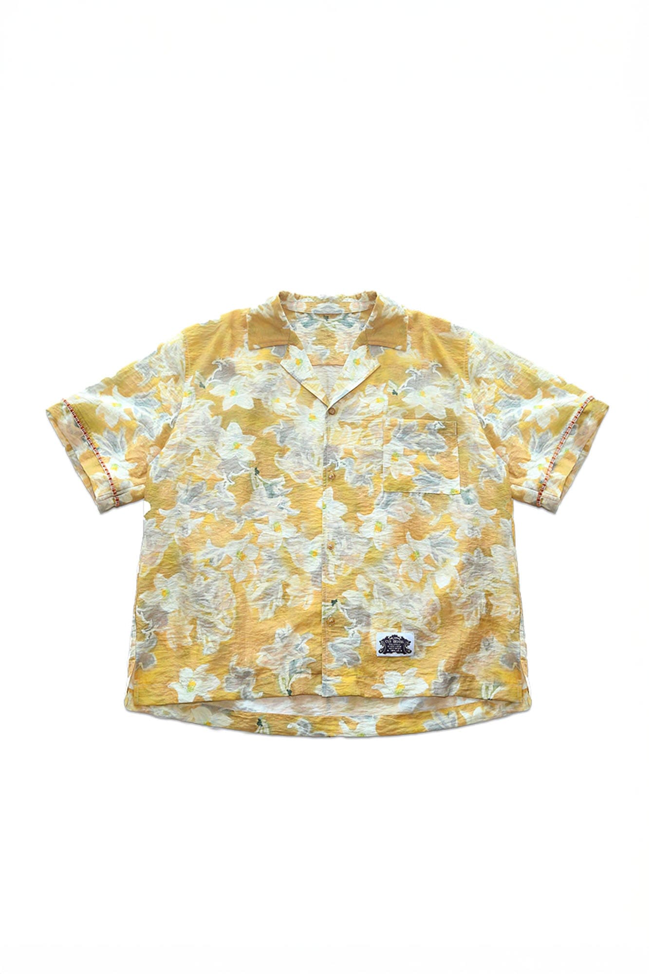 TRECLUB Floral Full-Print Cuban Half Shirt