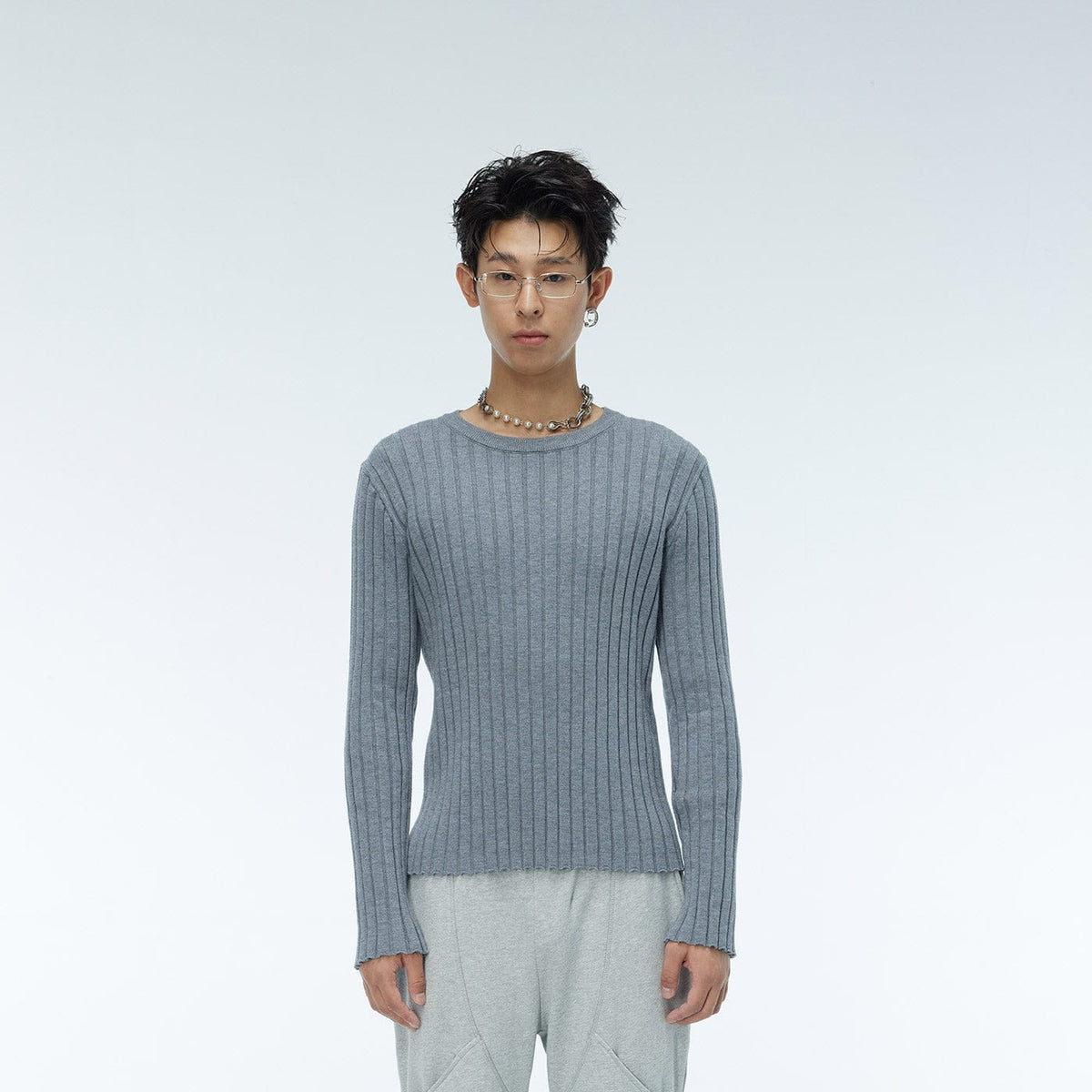WHISTLEHUNTER Striped Logo Tag Slim-fit Sweater