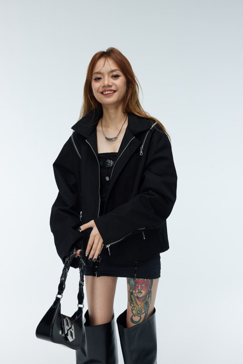 WHISTLEHUNTER Asymmetrical Zippers Jacket