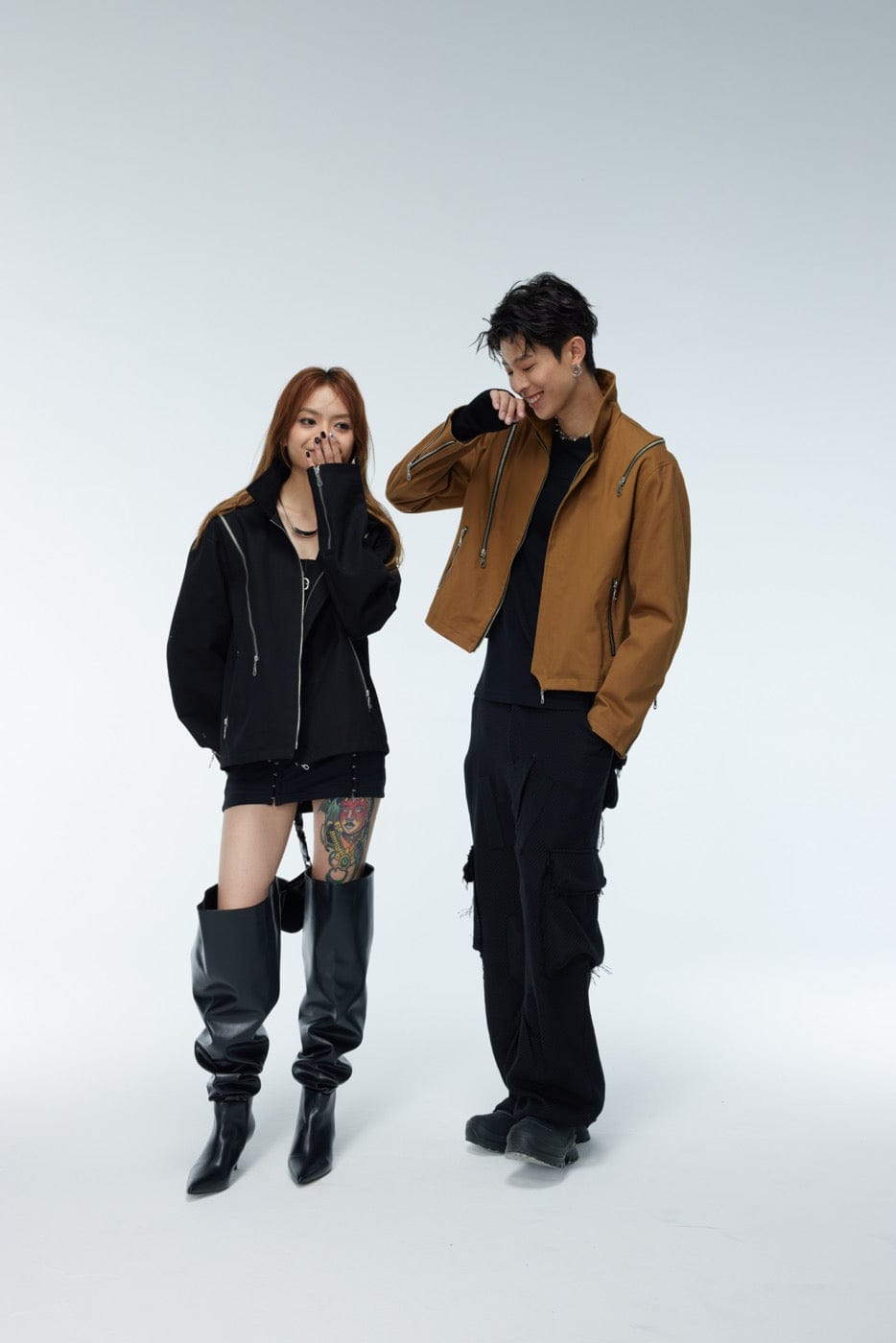 WHISTLEHUNTER Asymmetrical Zippers Jacket
