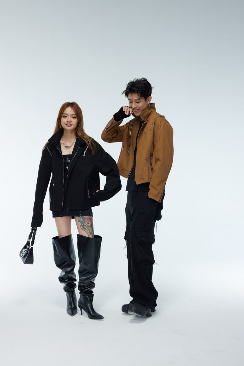 WHISTLEHUNTER Asymmetrical Zippers Jacket