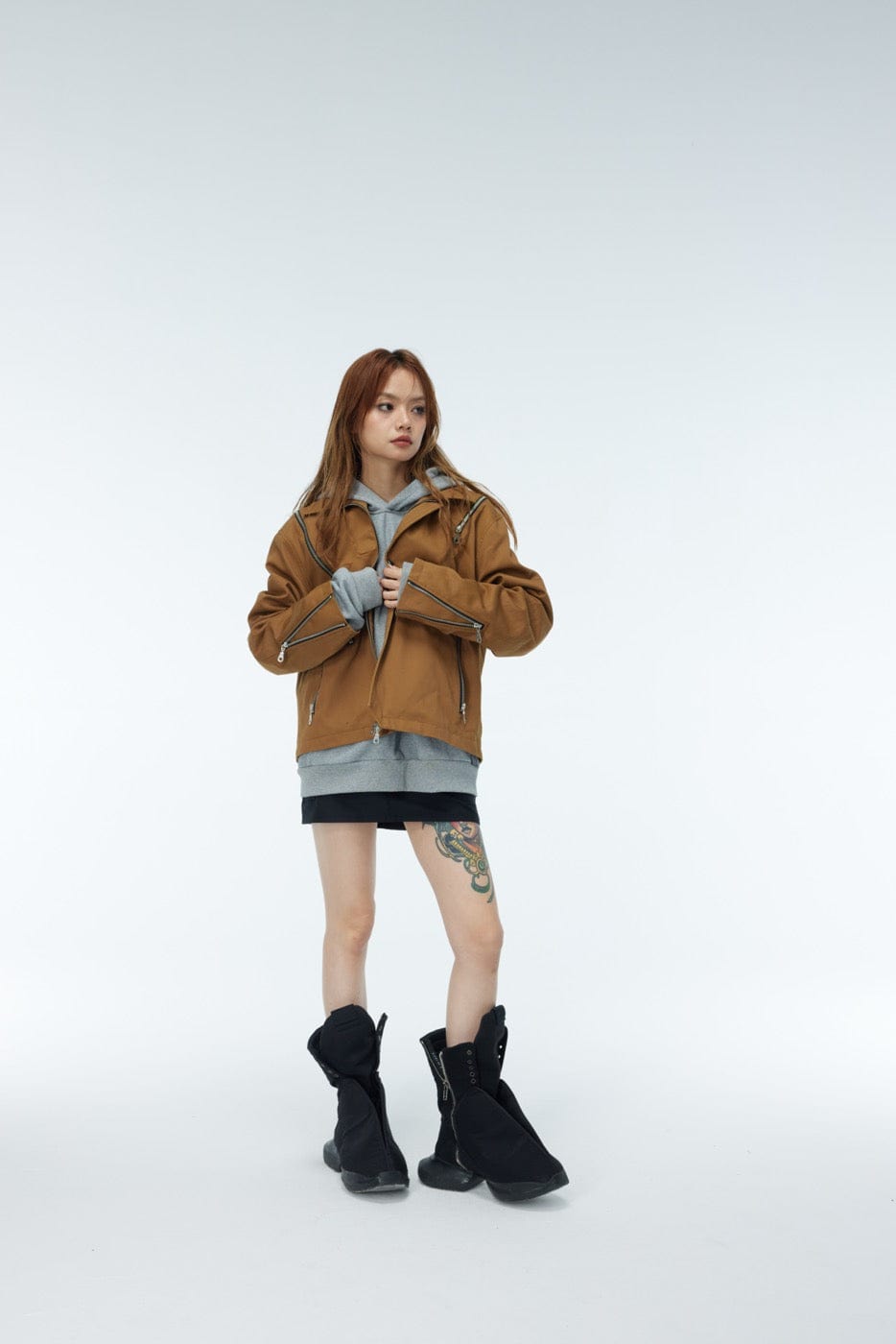 WHISTLEHUNTER Asymmetrical Zippers Jacket