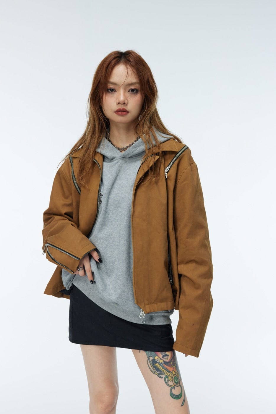WHISTLEHUNTER Asymmetrical Zippers Jacket