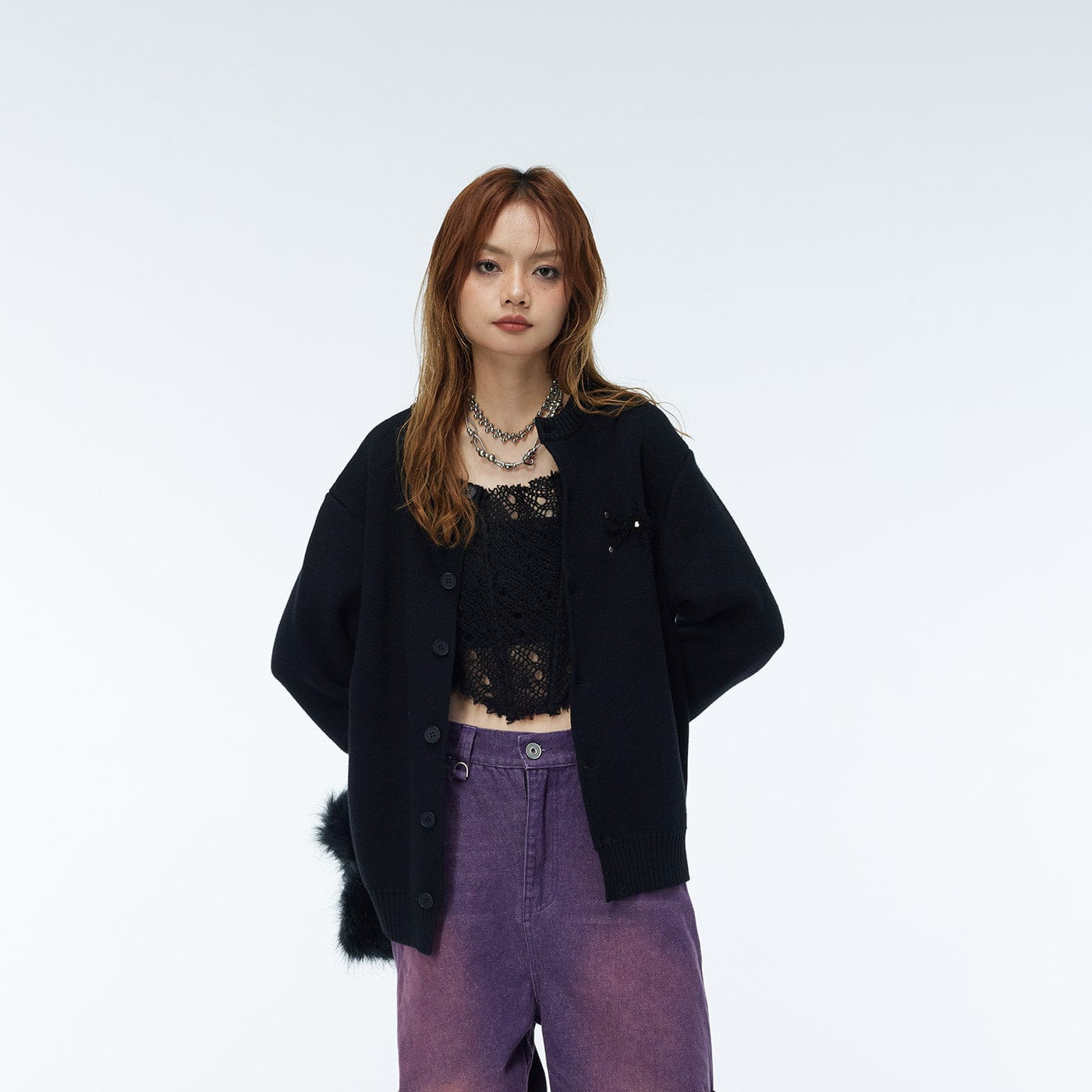 WHISTLEHUNTER Embroidered Logo Cardigan