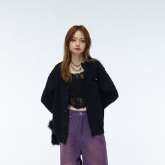 WHISTLEHUNTER Embroidered Logo Cardigan