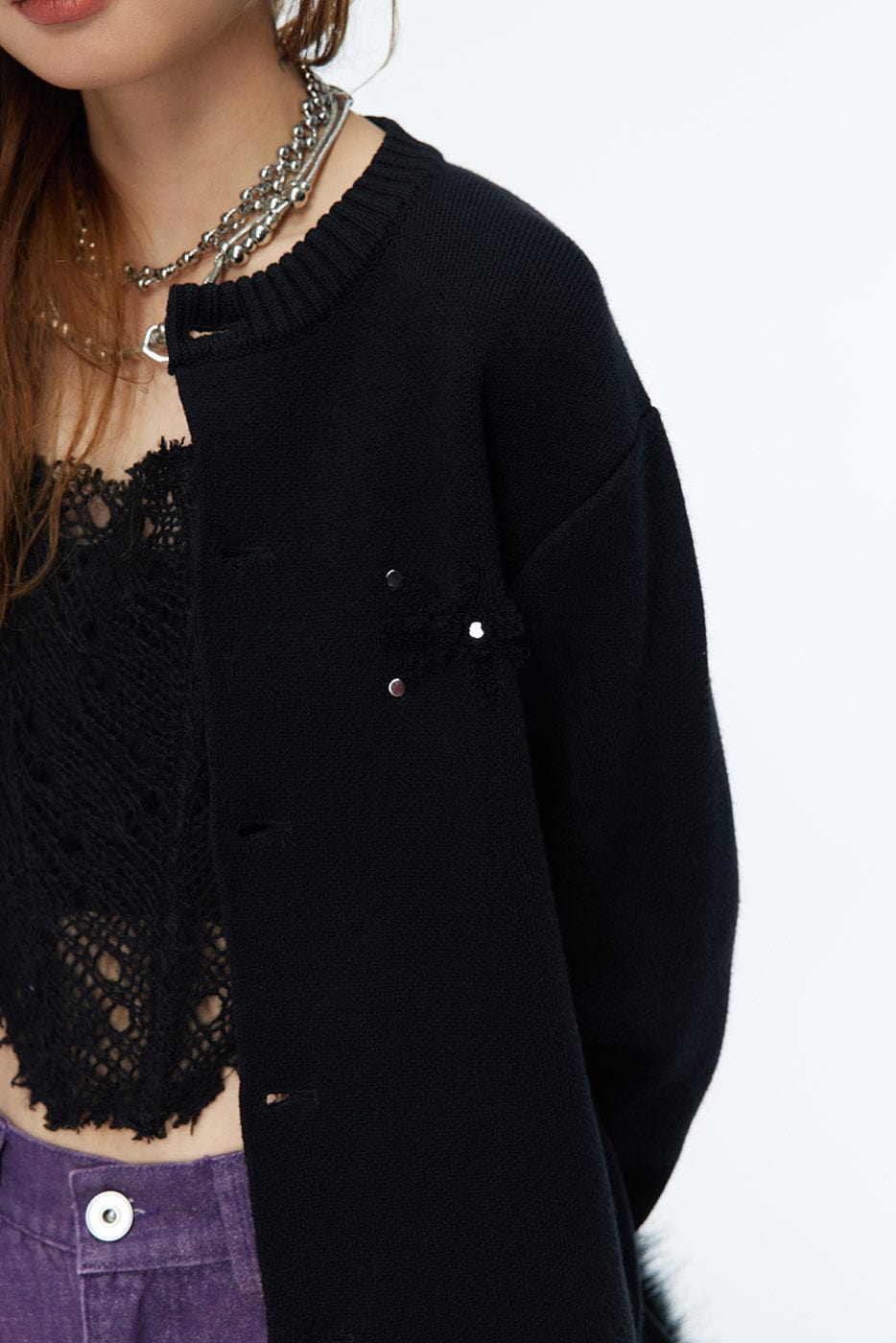 WHISTLEHUNTER Embroidered Logo Cardigan