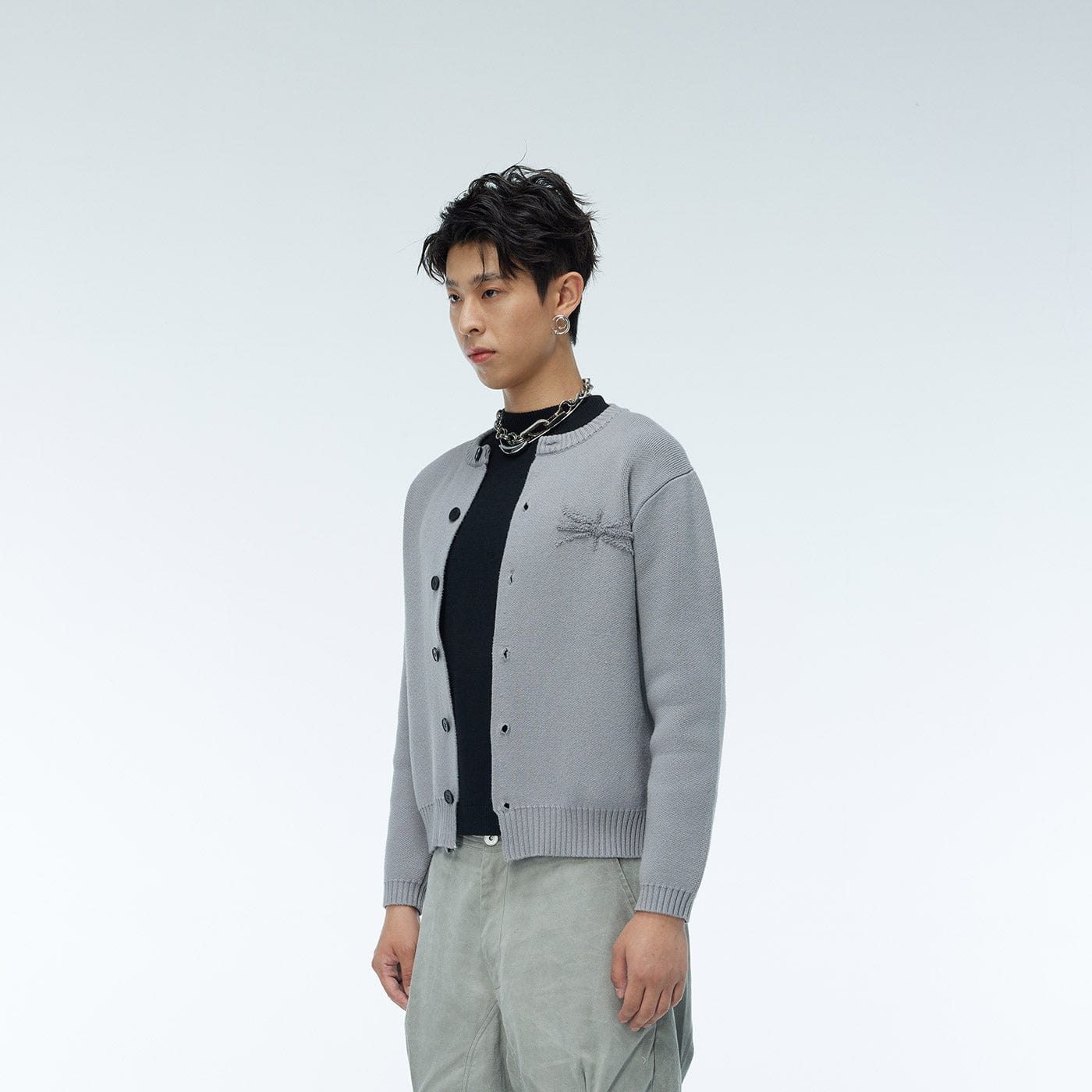 WHISTLEHUNTER Embroidered Logo Cardigan