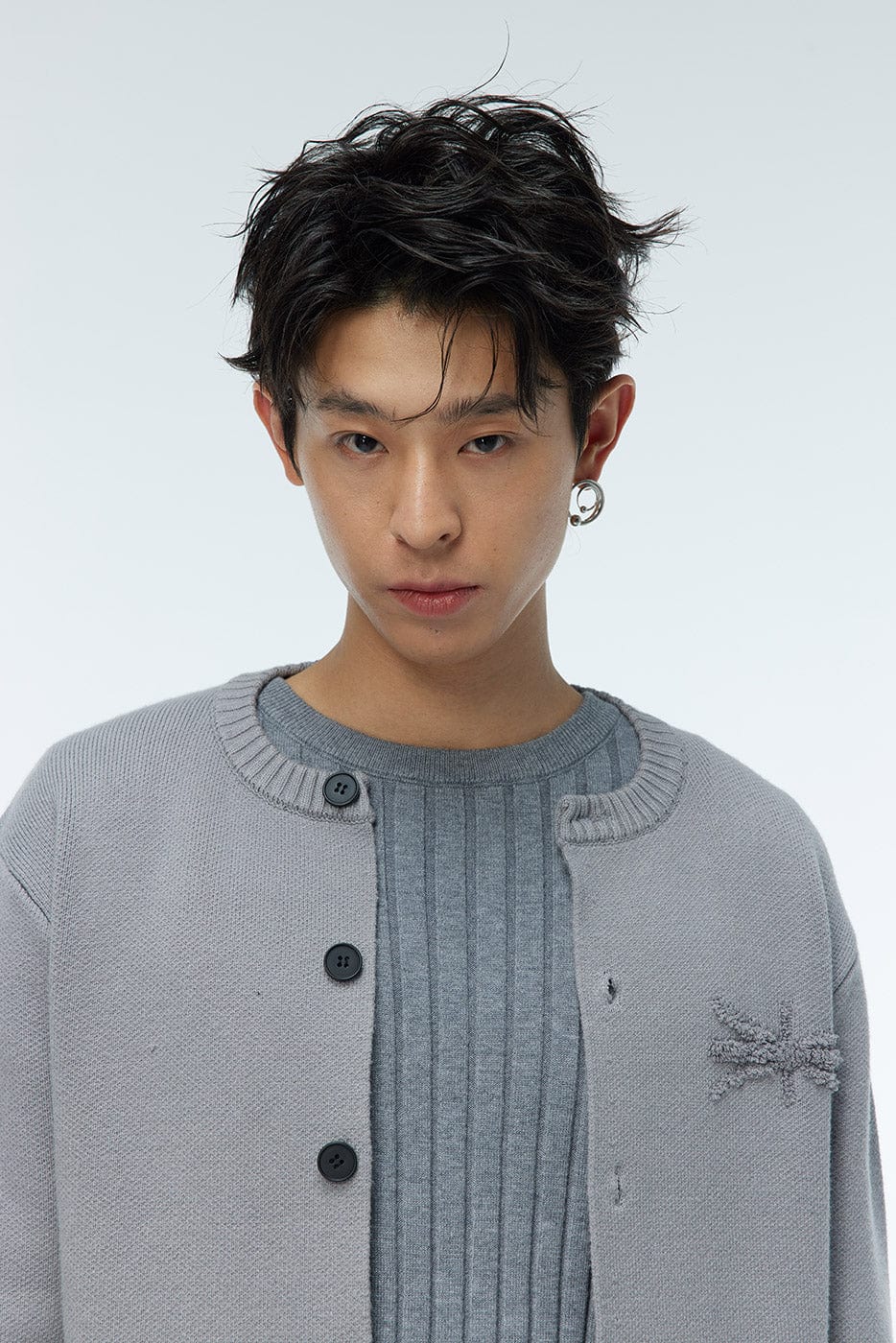 WHISTLEHUNTER Embroidered Logo Cardigan