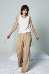 OIPWORD Middle Radiant Star Panel Wide-Leg Pants