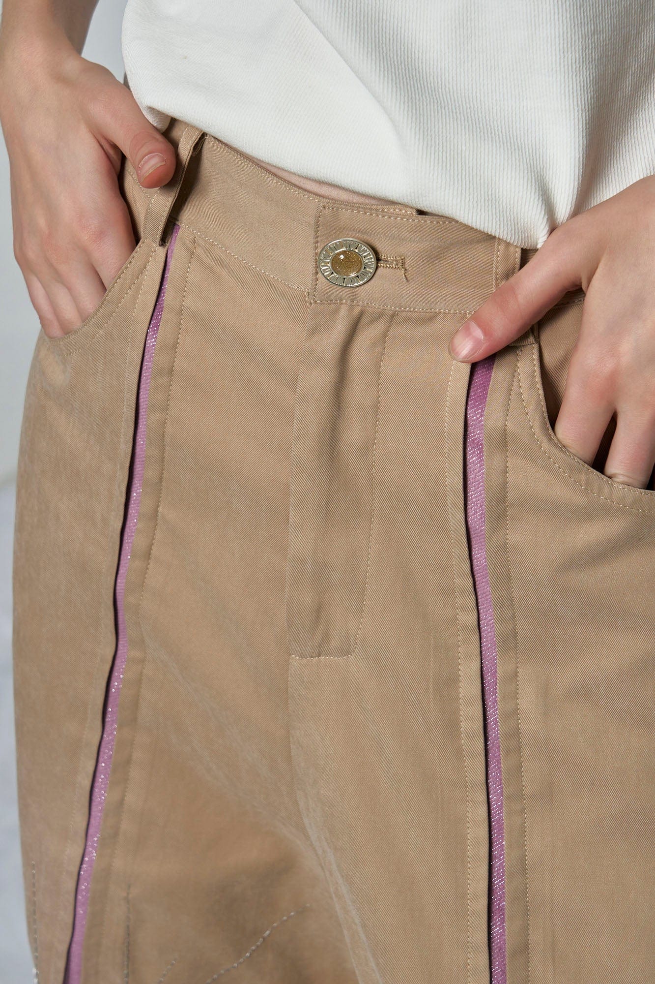 OIPWORD Middle Radiant Star Panel Wide-Leg Pants