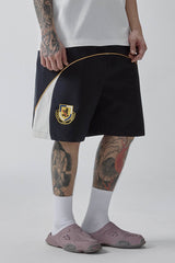 F2CE Curved Panel Embroidered Badge Shorts