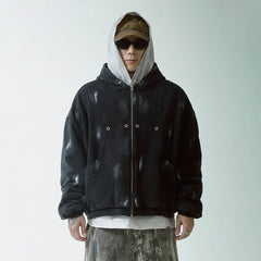 F2CE Brush-Paint Streak Hooded Jacket