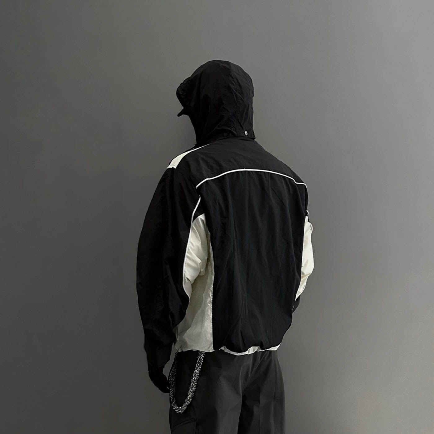 F2CE Deconstructed Detachable-Hood Color-Block Windbreaker