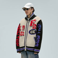 F2CE Jacquard Knit Bomber Jacket