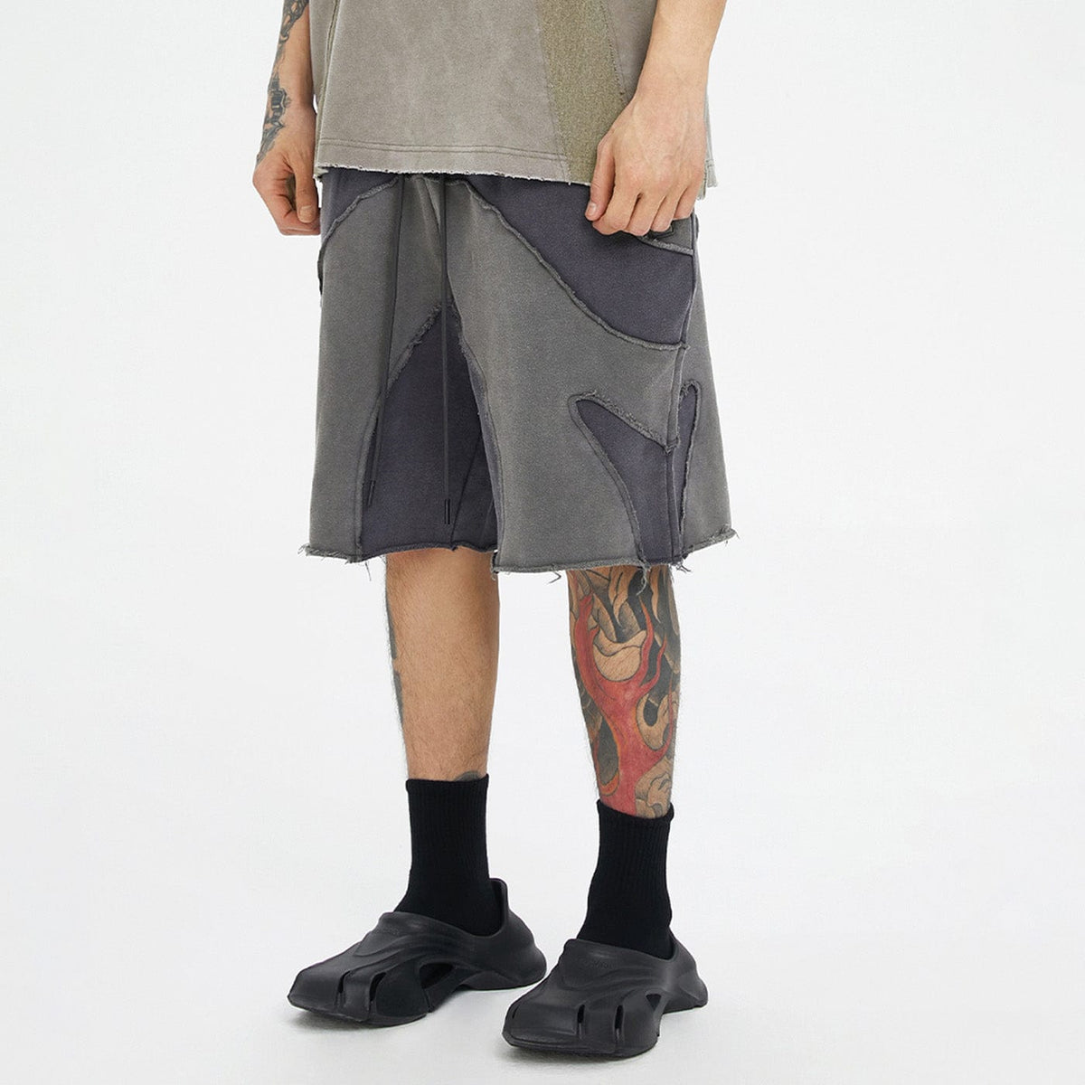 F2CE Distressed Spliced Shorts