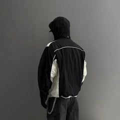 F2CE Deconstructed Detachable-Hood Color-Block Windbreaker