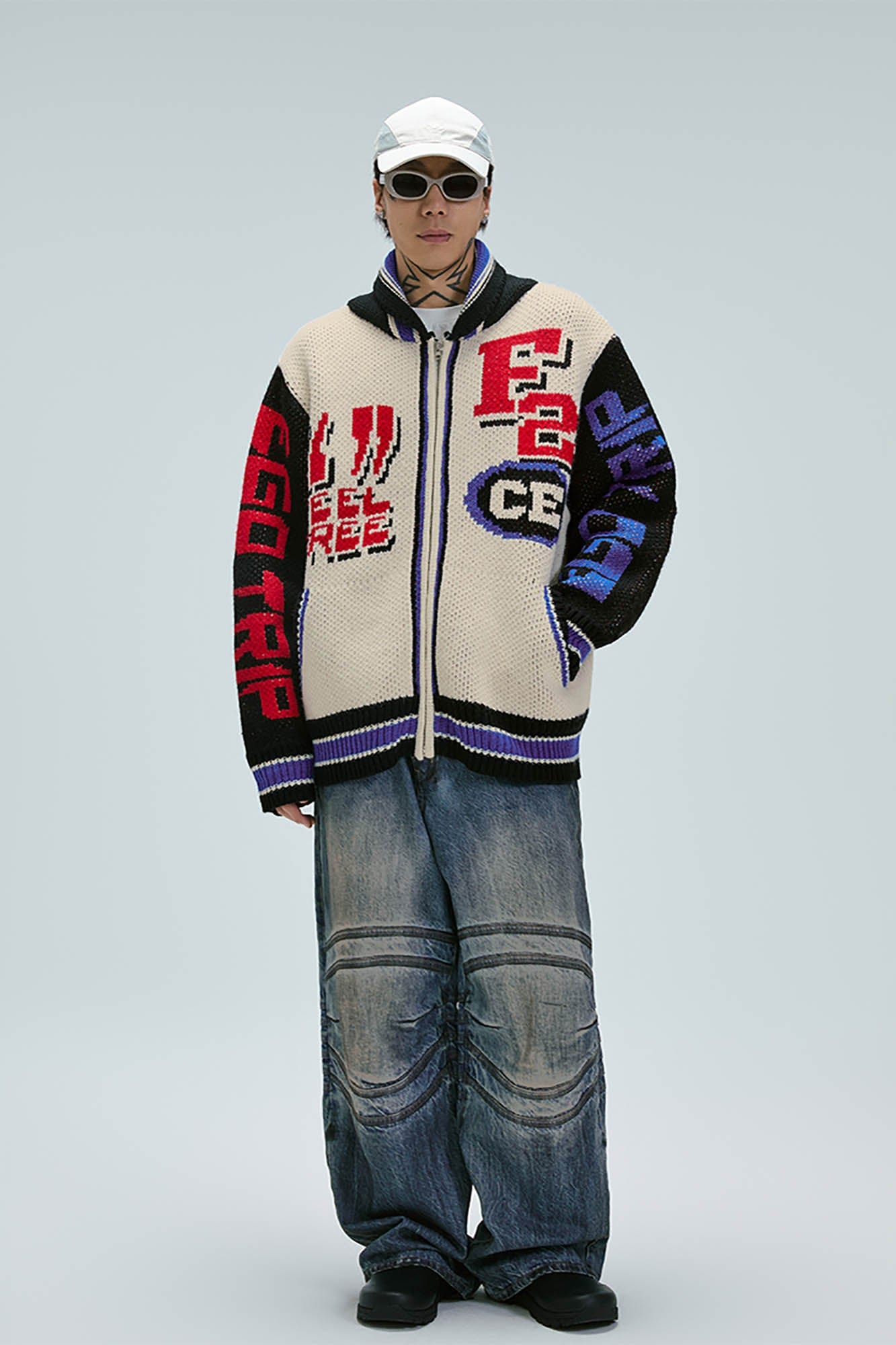 F2CE Jacquard Knit Bomber Jacket