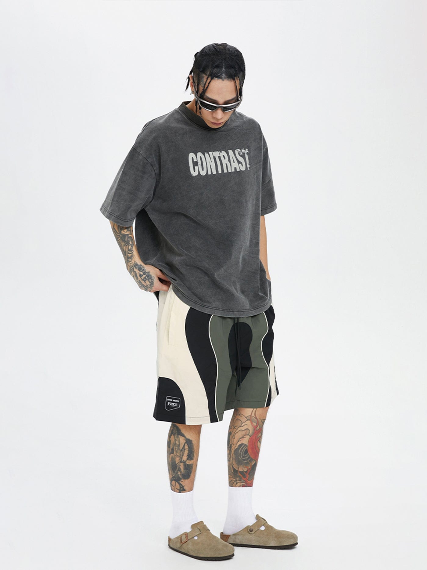 F2CE Spliced Color Block Logo Shorts