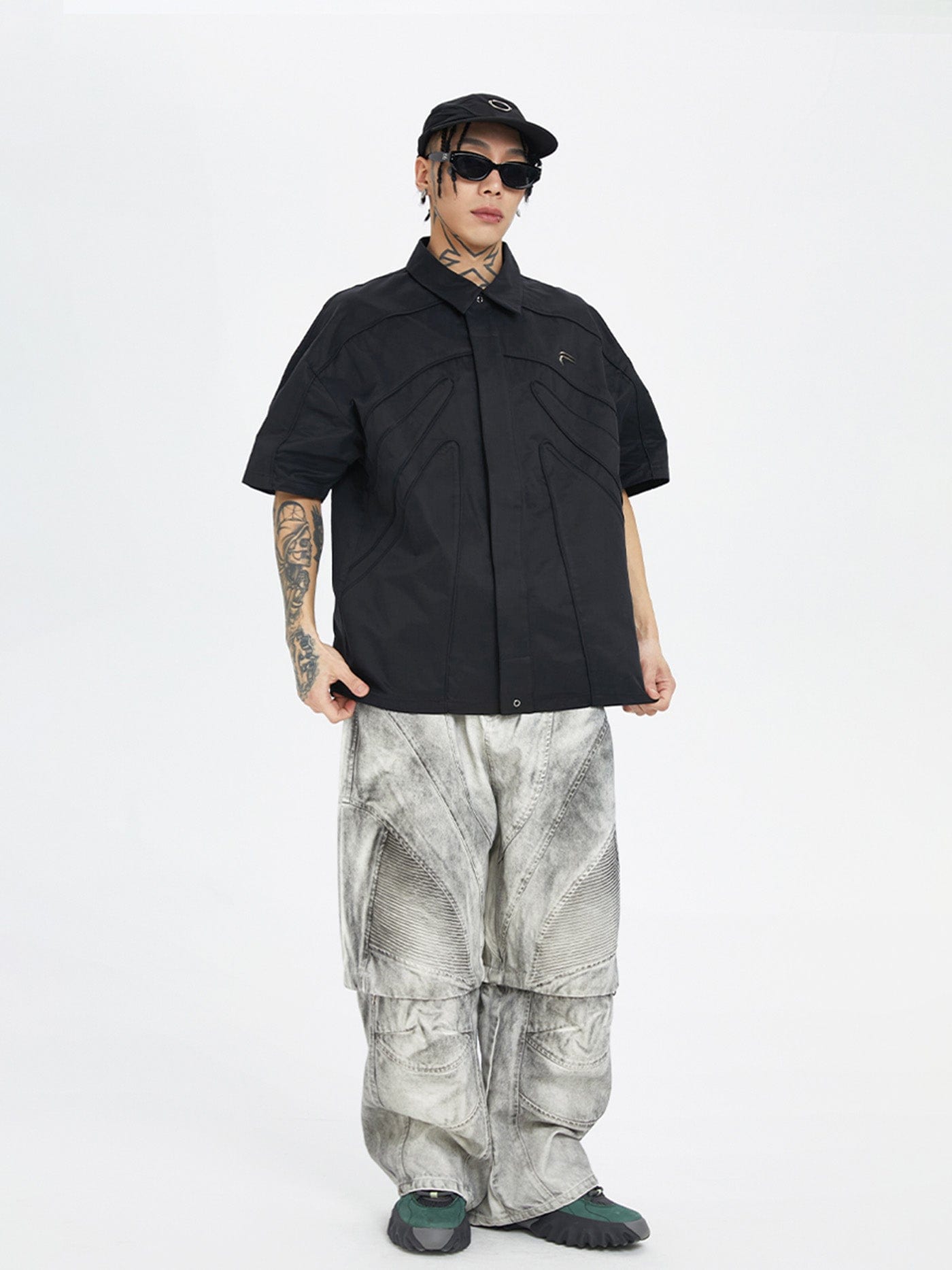 F2CE Spliced Metal Logo Half Shirt