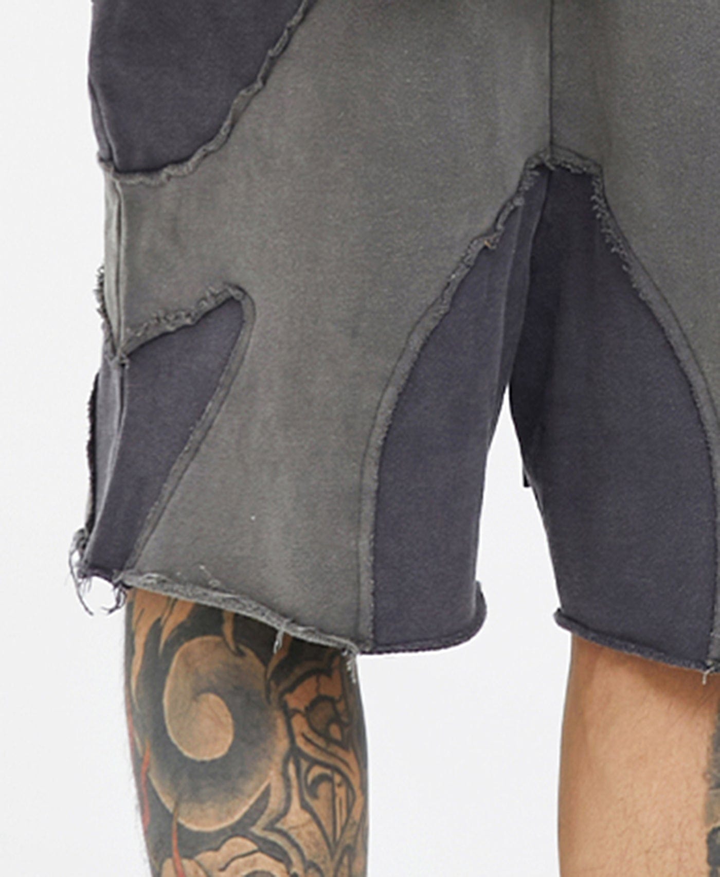 F2CE Distressed Spliced Shorts