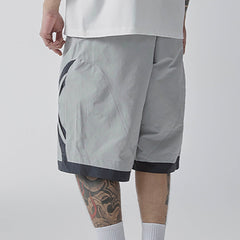 F2CE Contrast Panel Cut-Out Knee Shorts