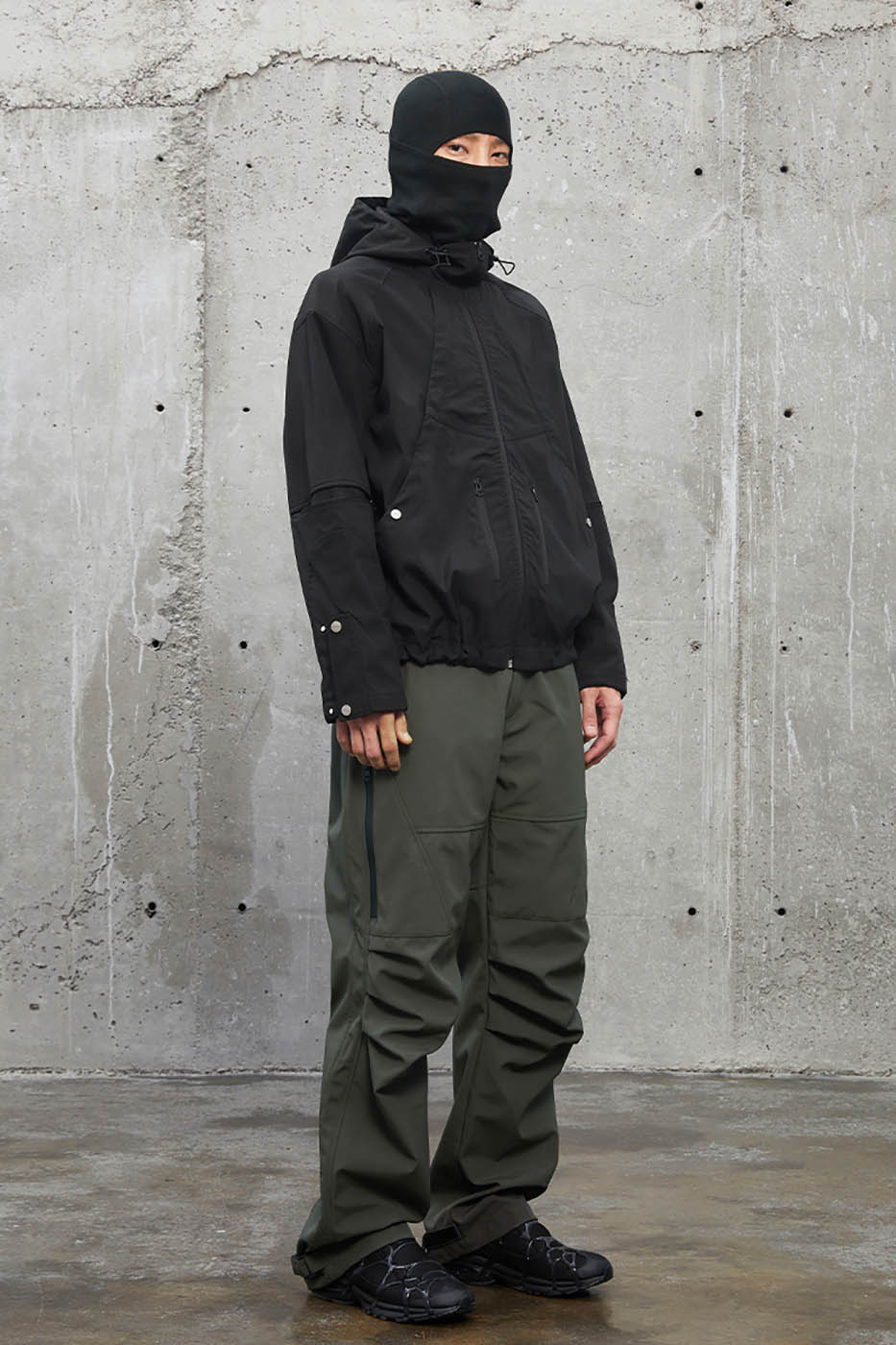 F2CE Deconstructed Crinkled Zipper Pants