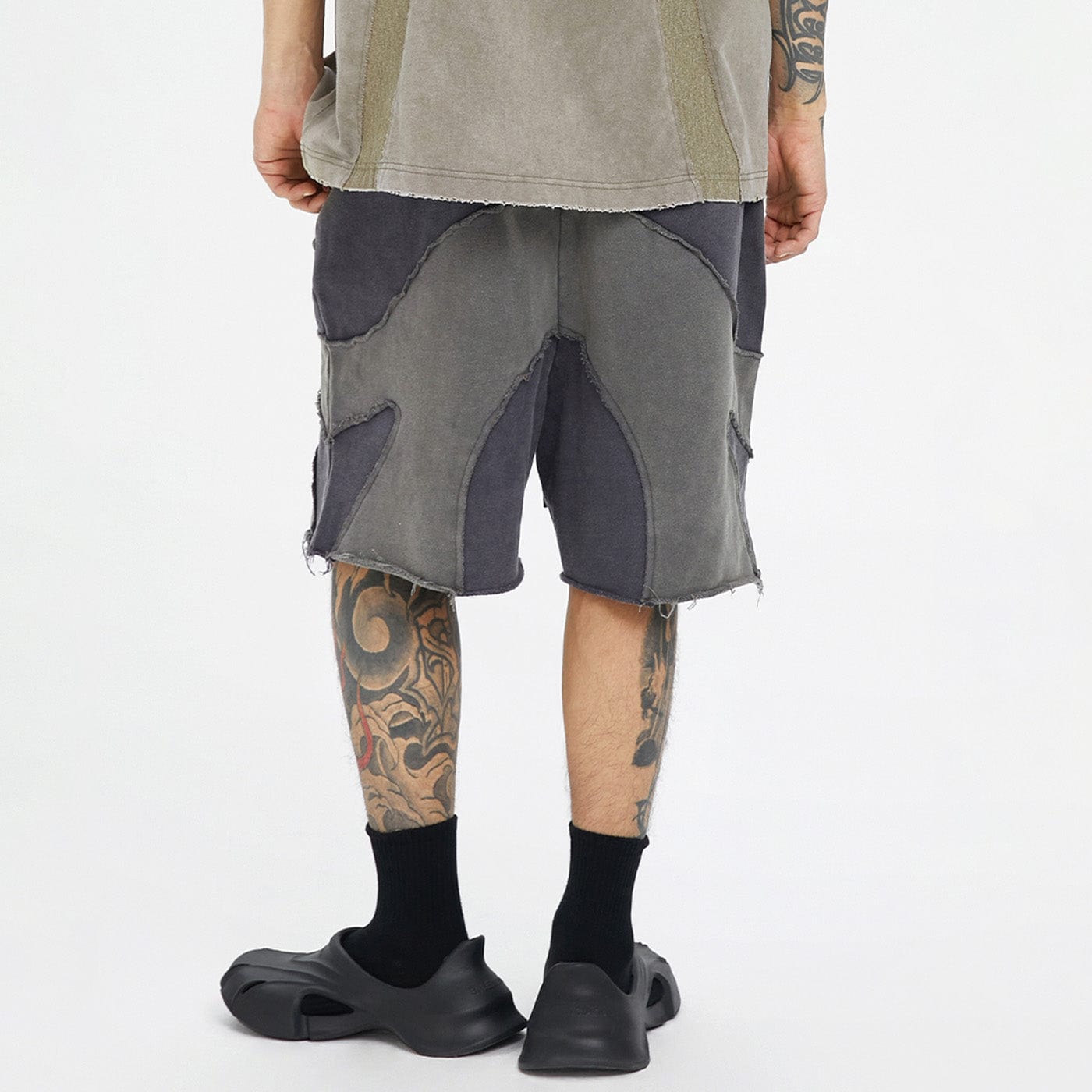 F2CE Distressed Spliced Shorts