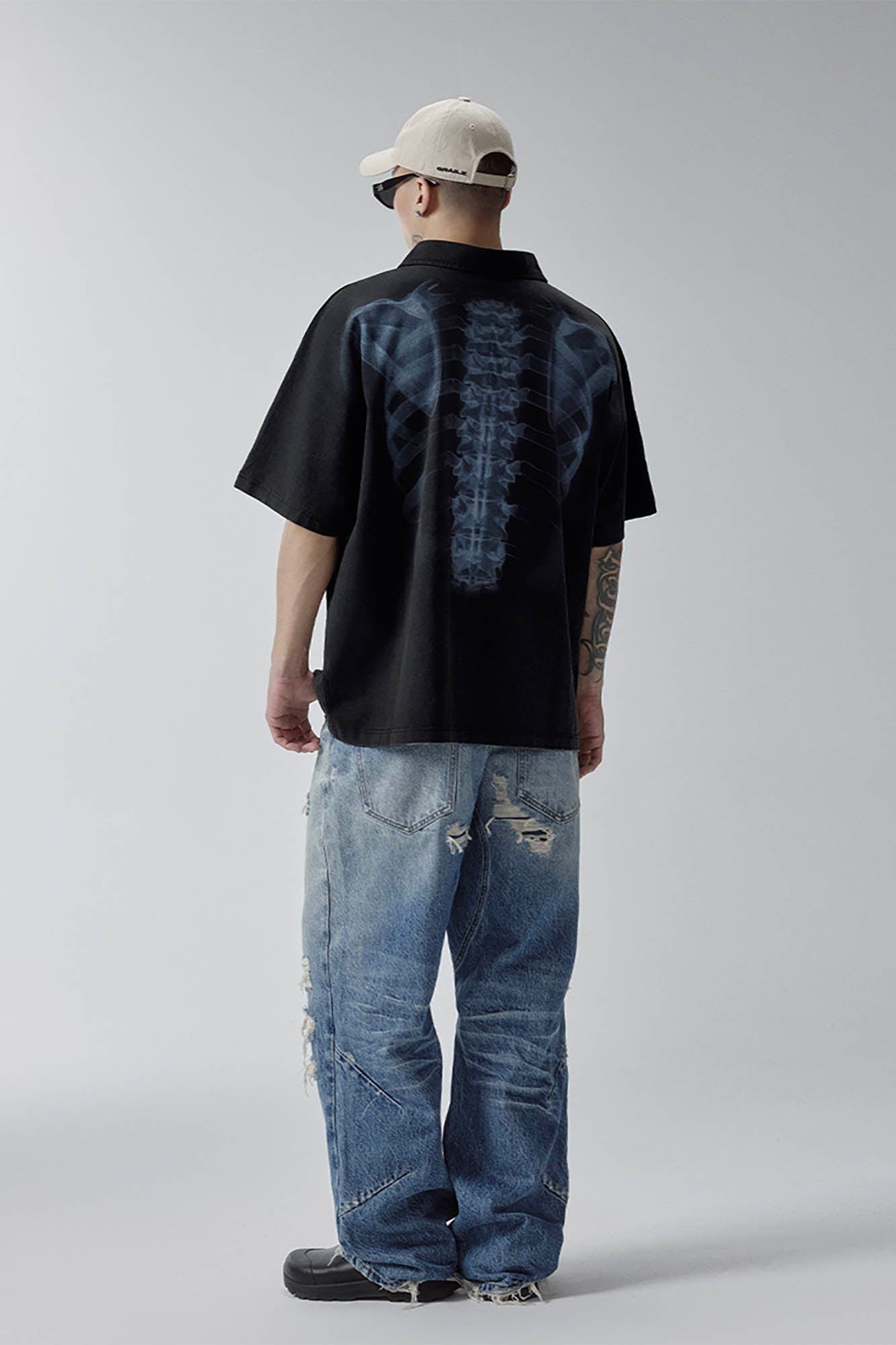F2CE Distressed X-Ray Polo T-Shirt