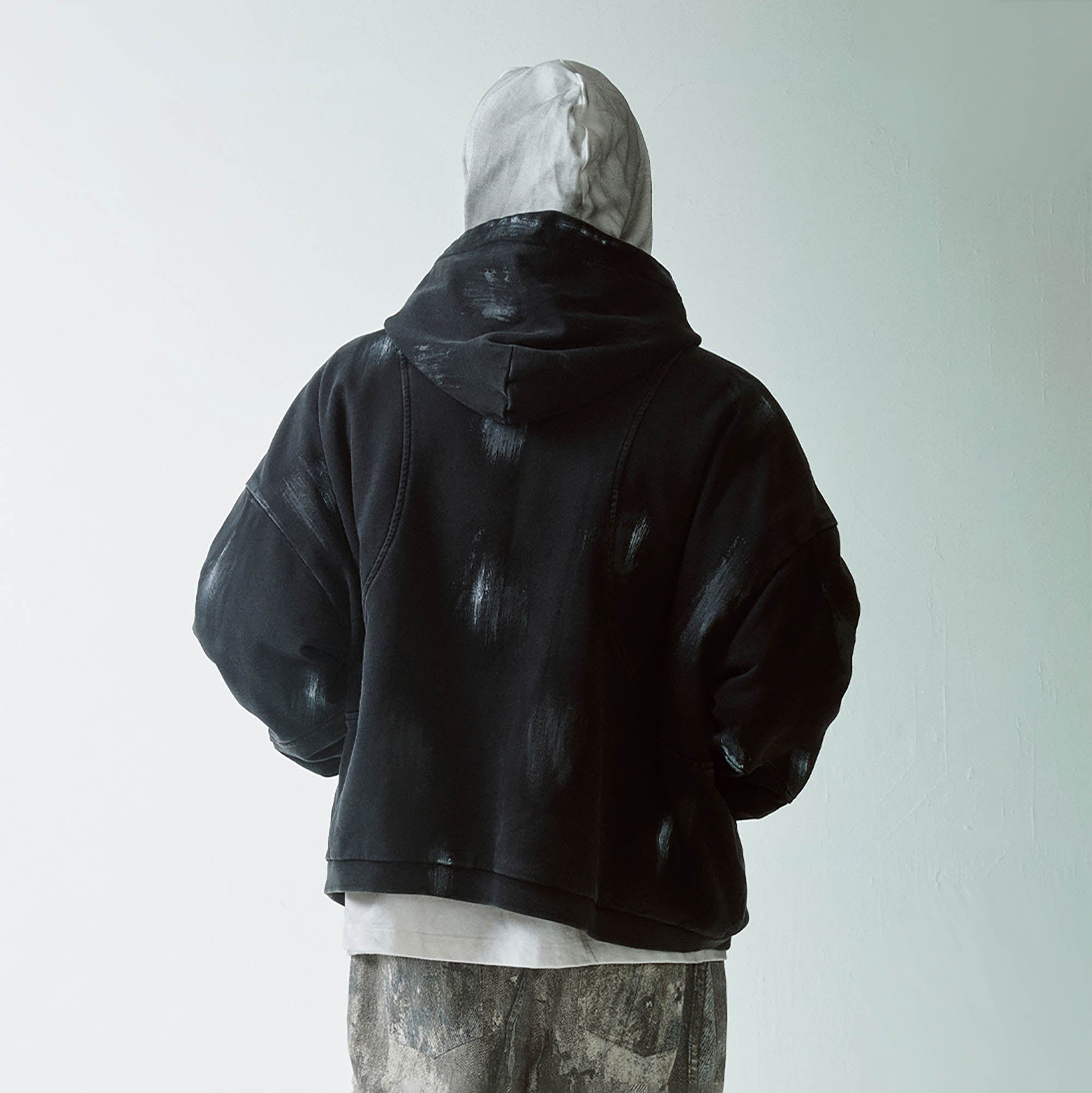 F2CE Brush-Paint Streak Hooded Jacket