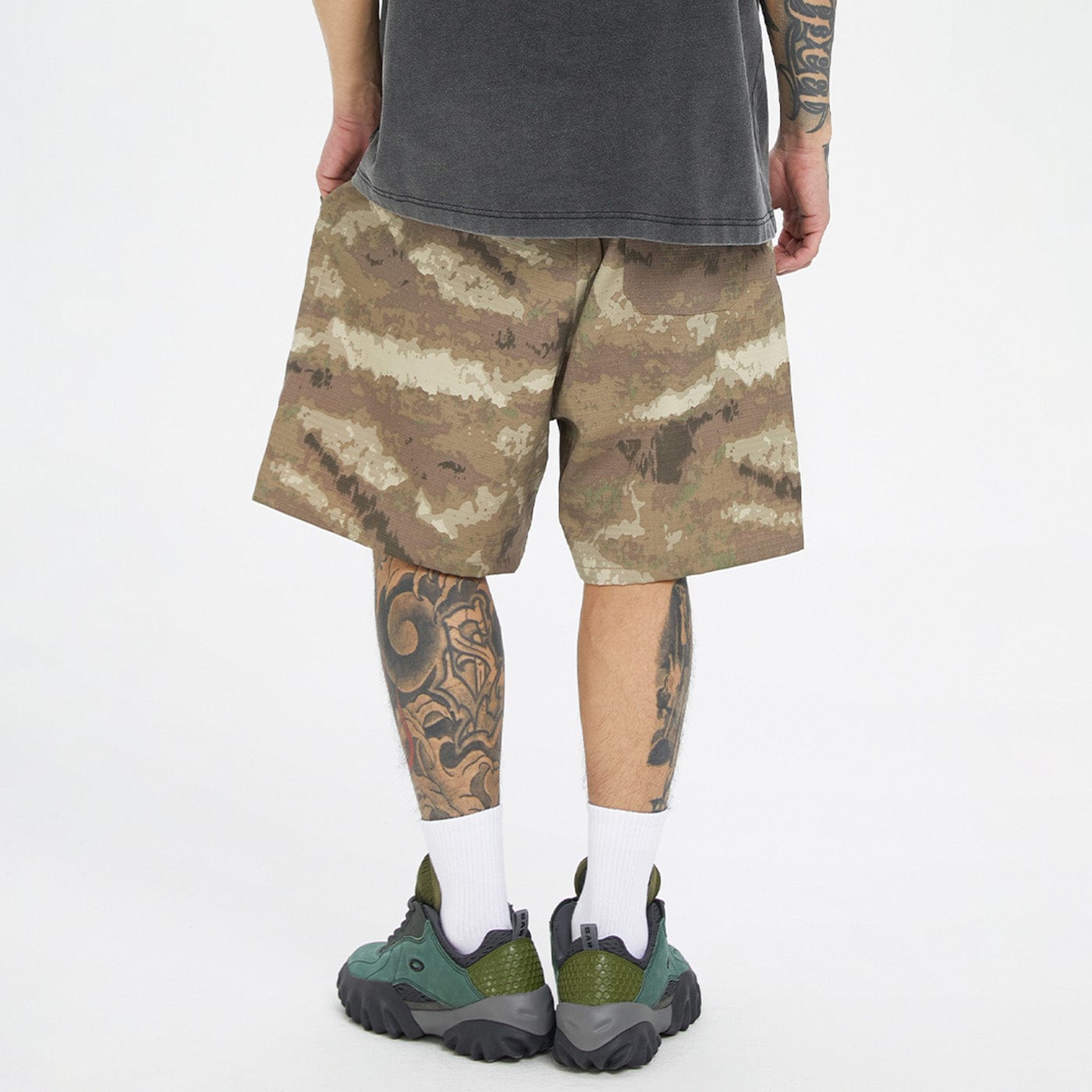F2CE Retro Camo Multi Pocket Buckle Shorts