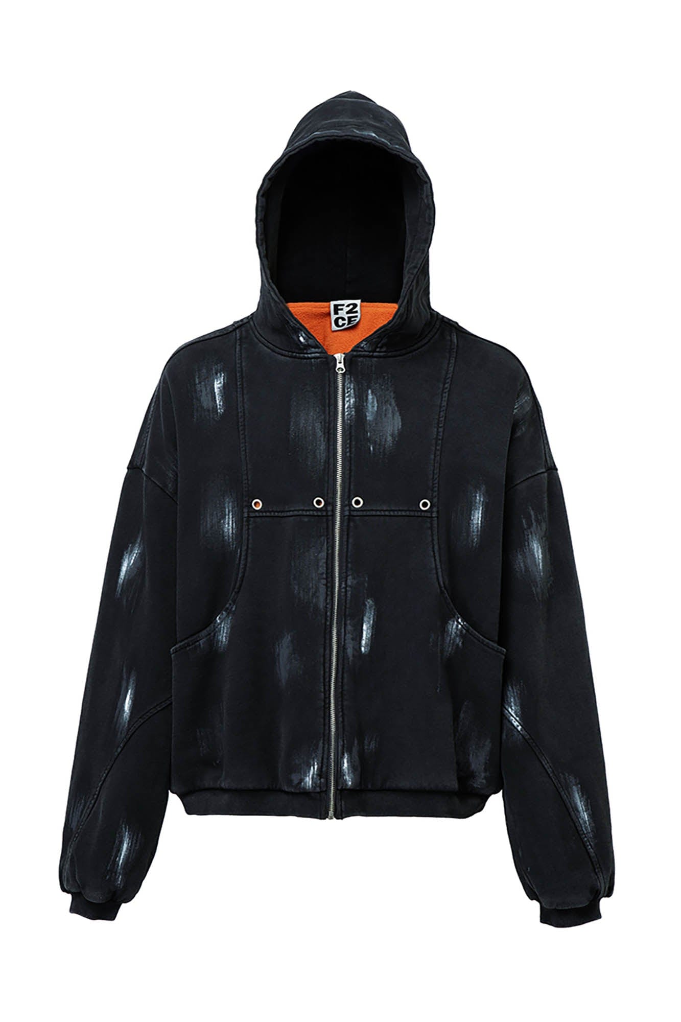 F2CE Brush-Paint Streak Hooded Jacket