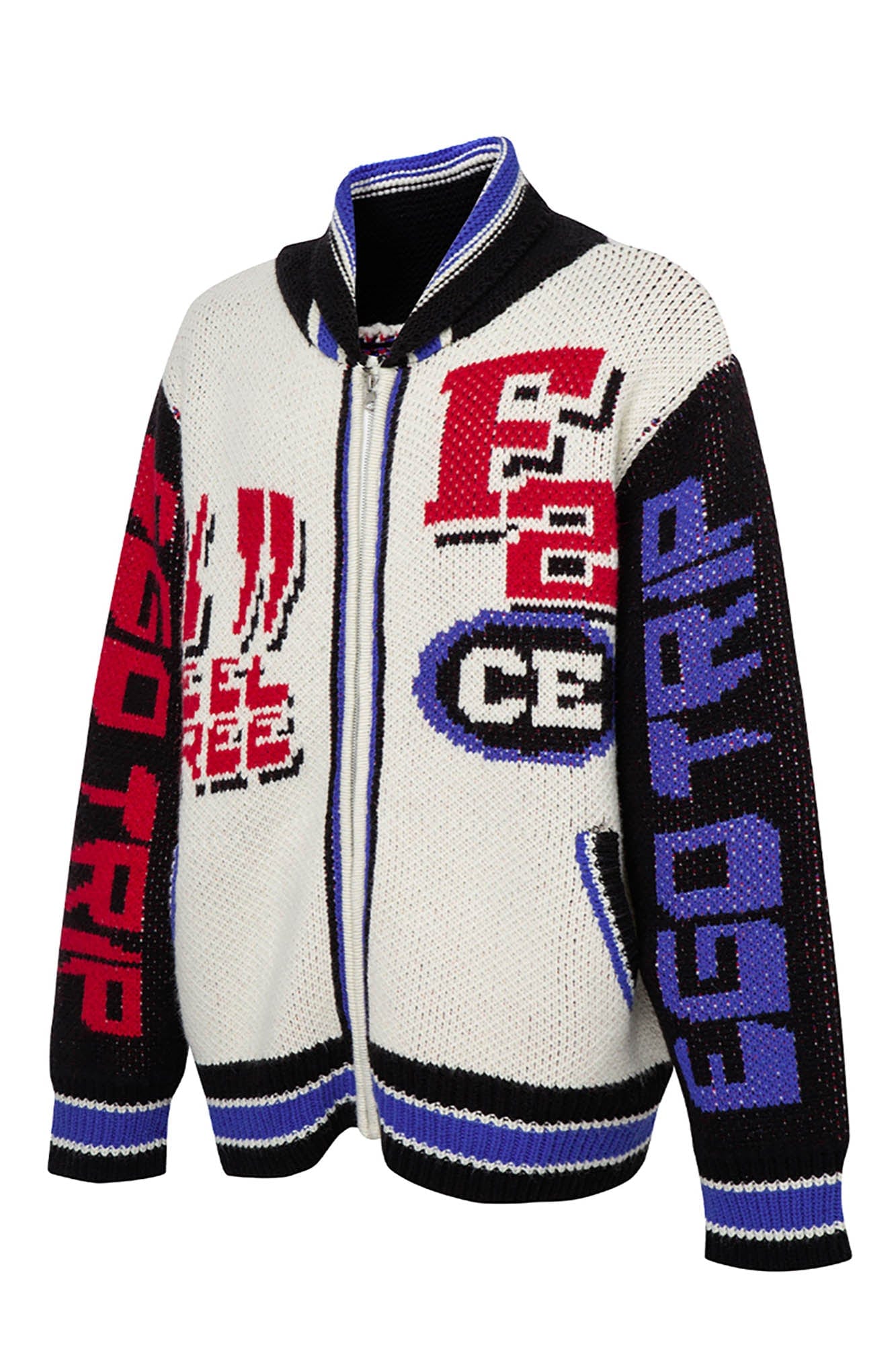 F2CE Jacquard Knit Bomber Jacket