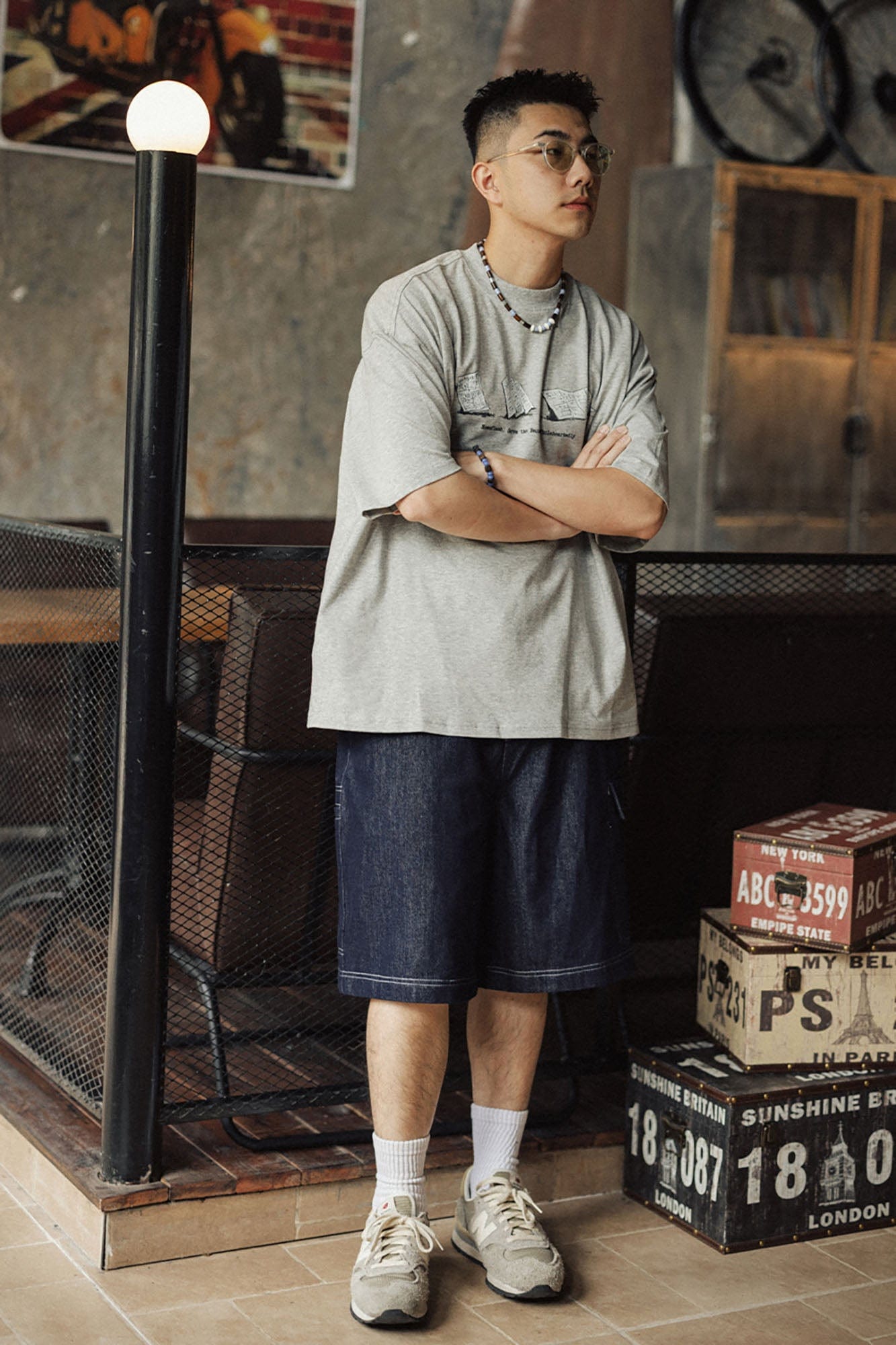BANANA CLUB Newspaper Graphic Sorona Oversized T-Shirt