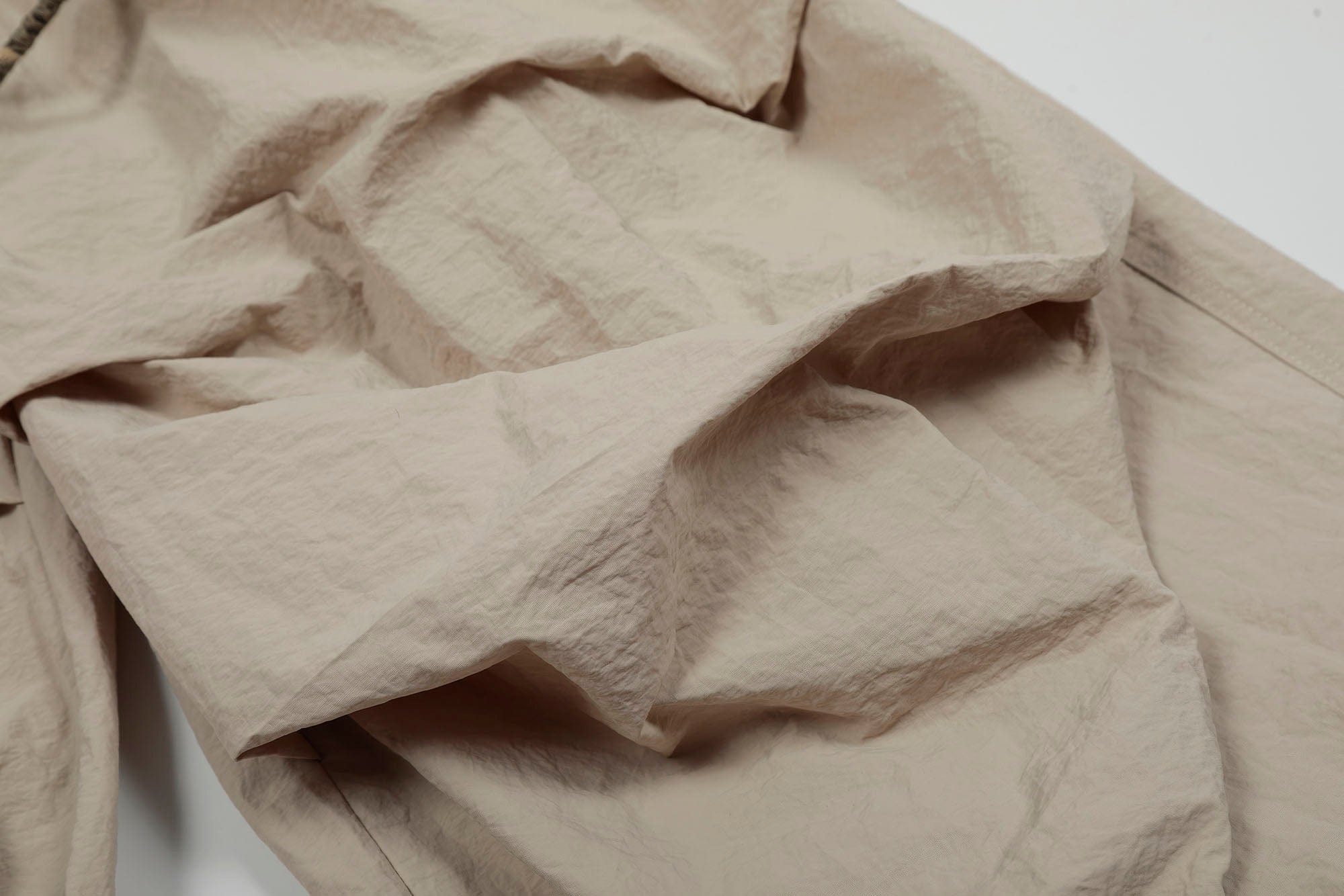 CLP Layered Crinkled Waist-Panel Parachute Pants