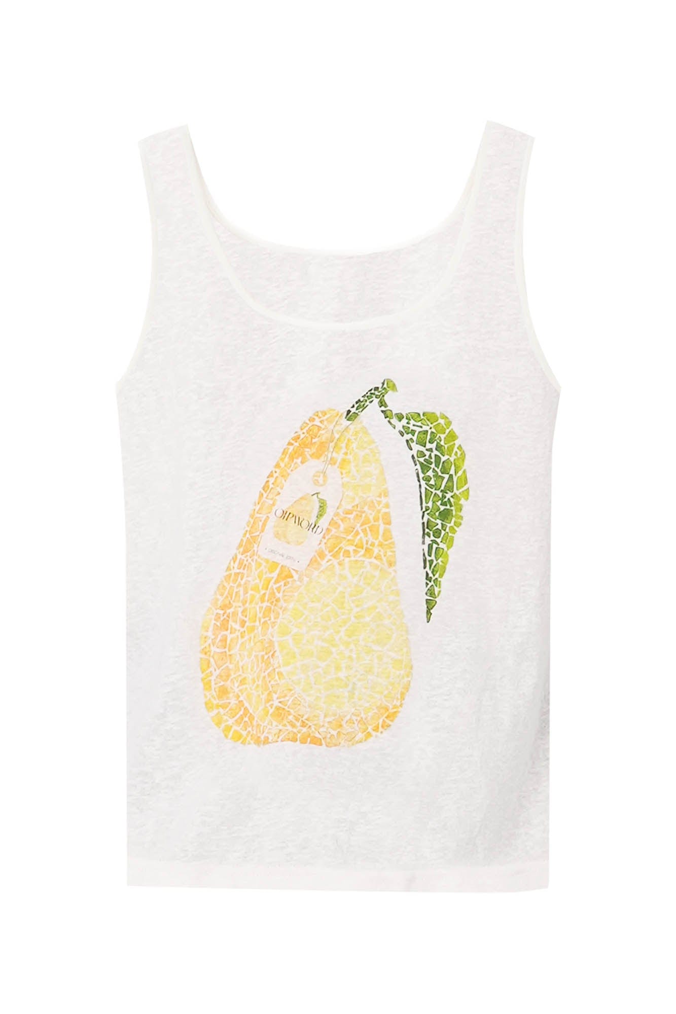OIPWORD Mosaic Pear Graphic Tank Top