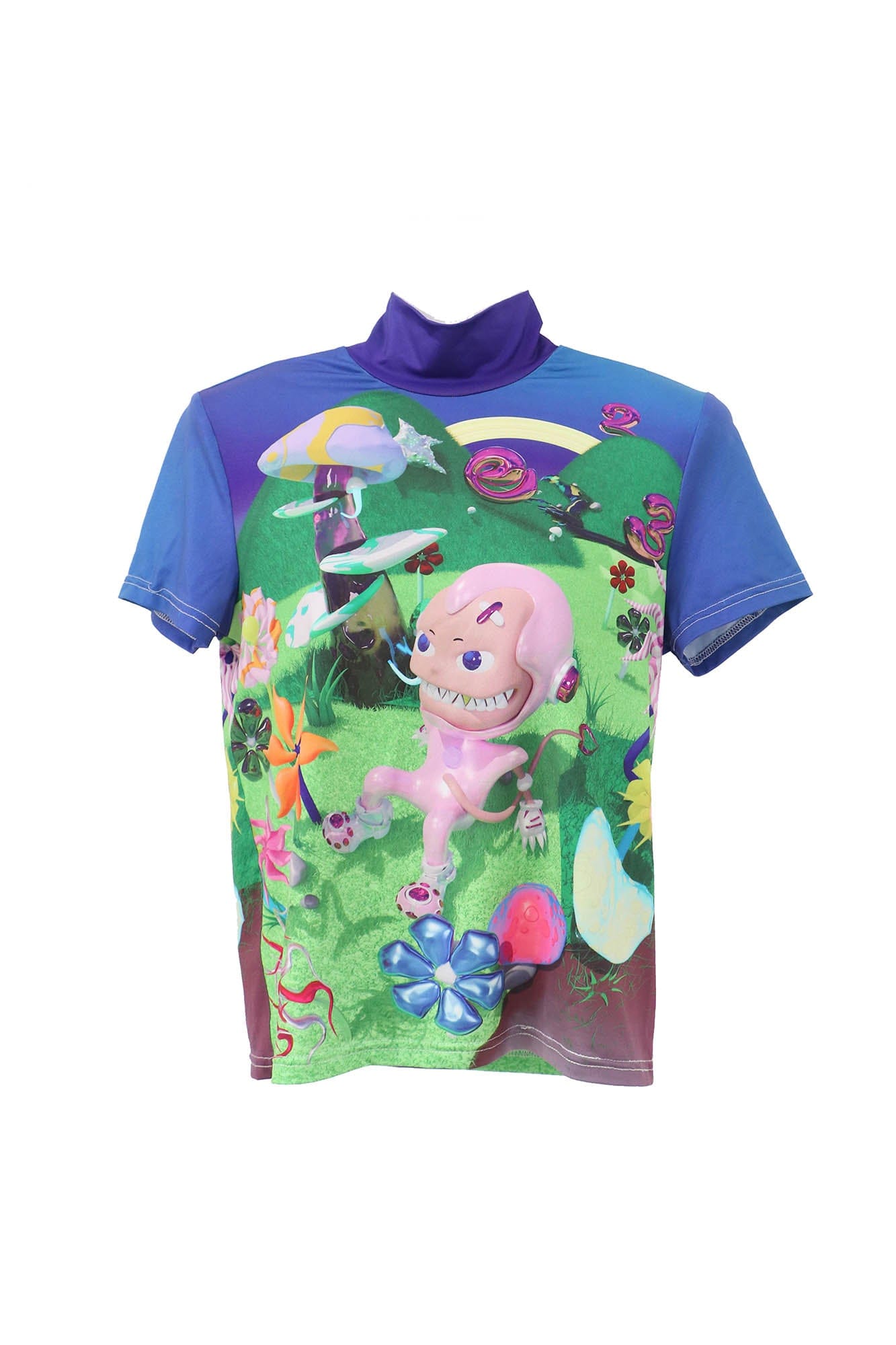 EMBRYO Fantasy Full-Print Mock Neck T-Shirt