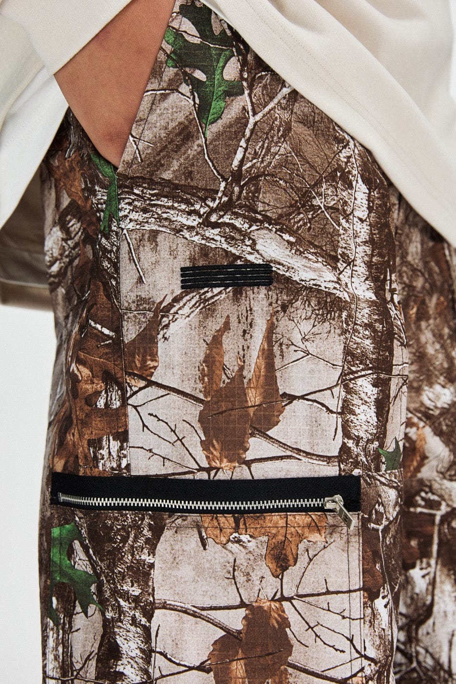 BONELESS Withered Leaves Crinkled Camo Cargo Pants
