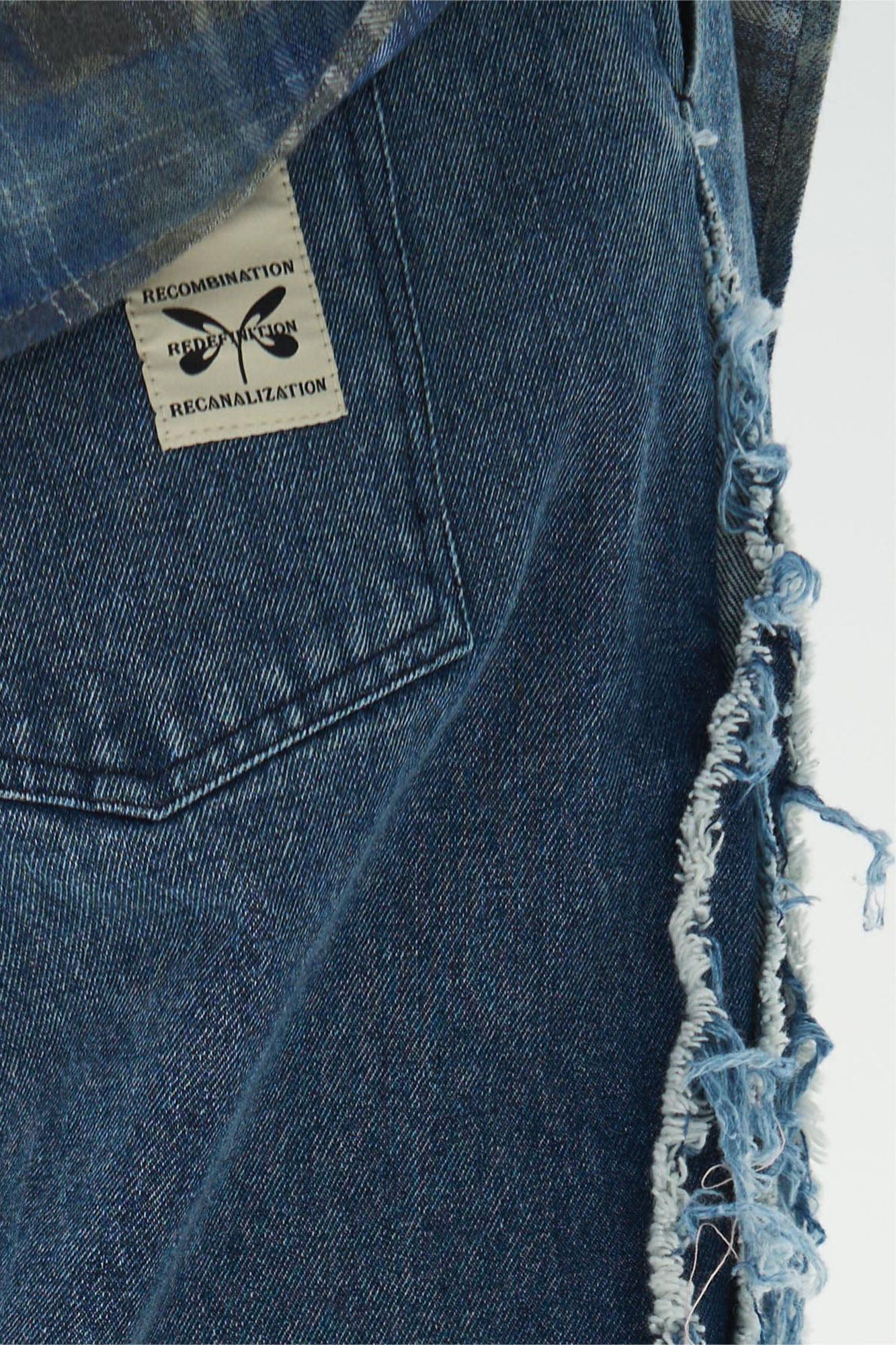 RELABEL Split Heavy-Distressed Washed Denim Pants